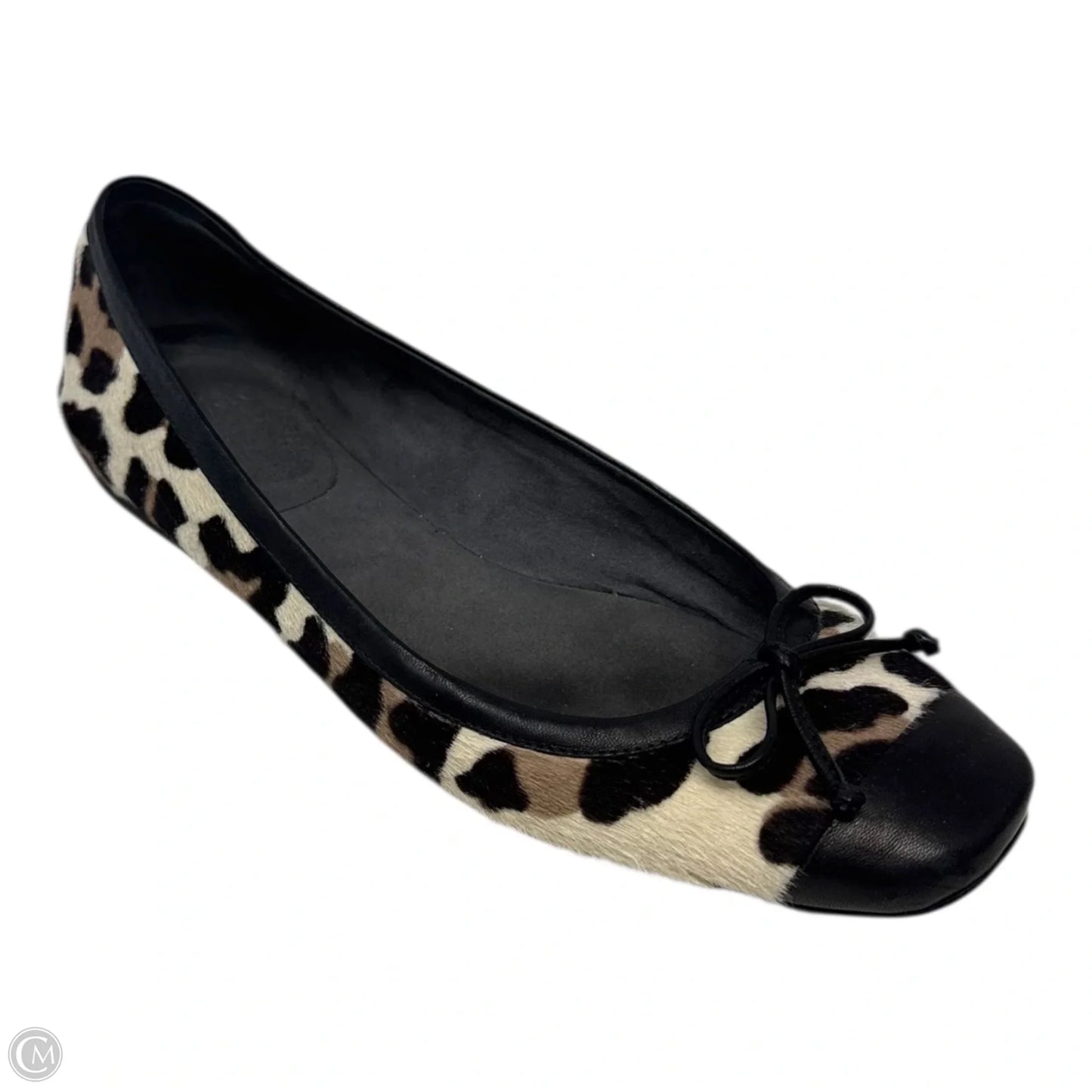 Leopard Print Calfhair Cap Toe Flats Shoes Designer By Stuart Weitzman In Animal Print, Size: 10.5