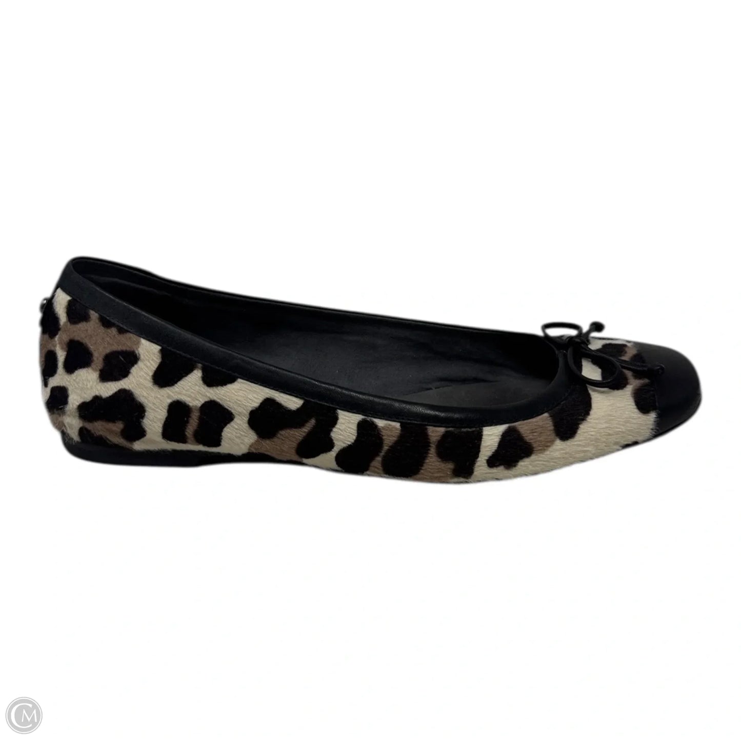 Leopard Print Calfhair Cap Toe Flats Shoes Designer By Stuart Weitzman In Animal Print, Size: 10.5