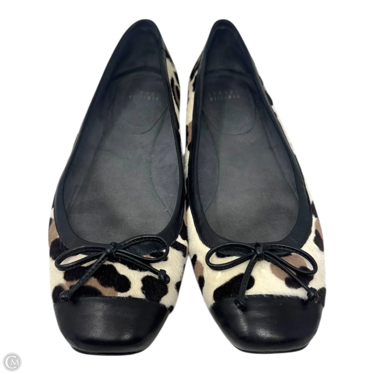 Leopard Print Calfhair Cap Toe Flats Shoes Designer By Stuart Weitzman In Animal Print, Size: 10.5