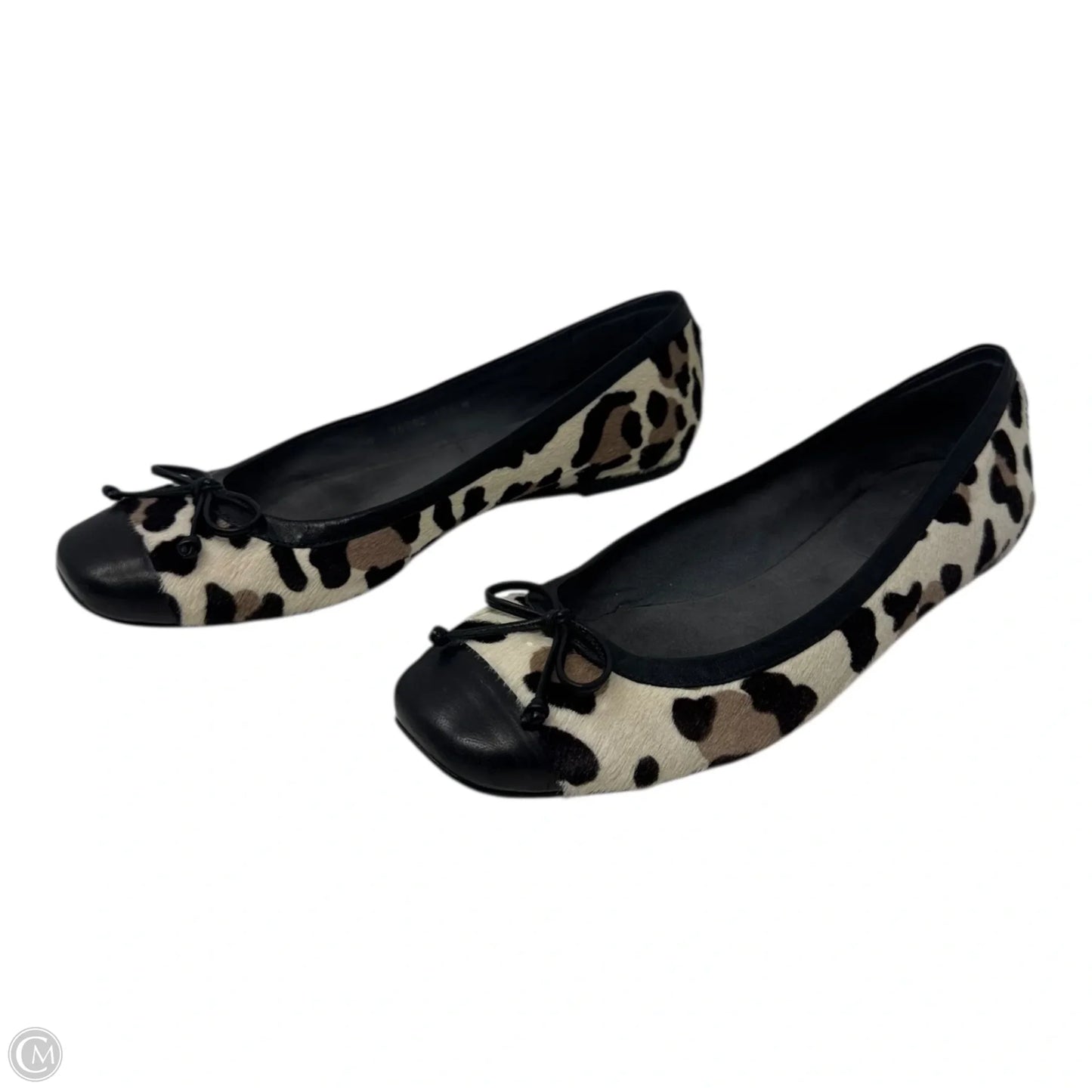 Leopard Print Calfhair Cap Toe Flats Shoes Designer By Stuart Weitzman In Animal Print, Size: 10.5