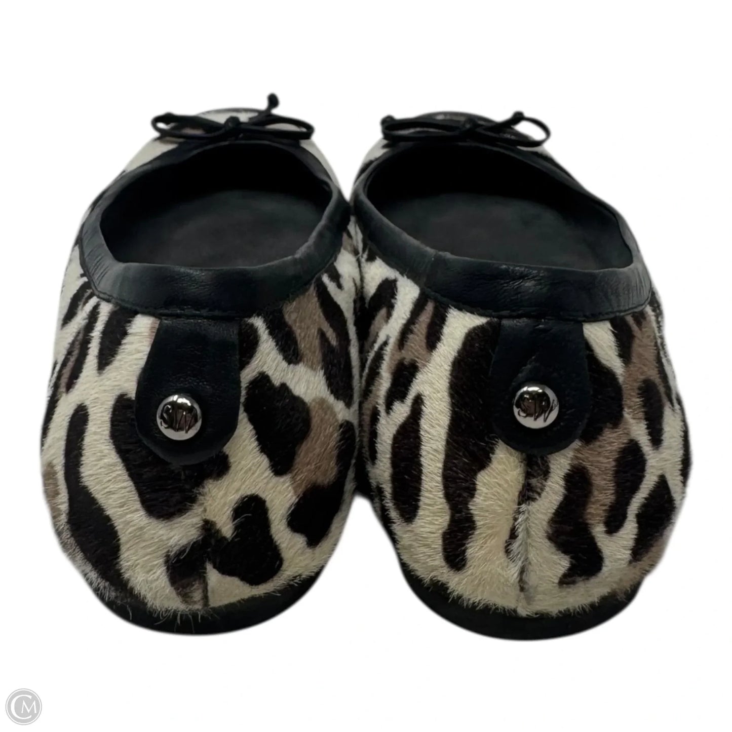 Leopard Print Calfhair Cap Toe Flats Shoes Designer By Stuart Weitzman In Animal Print, Size: 10.5