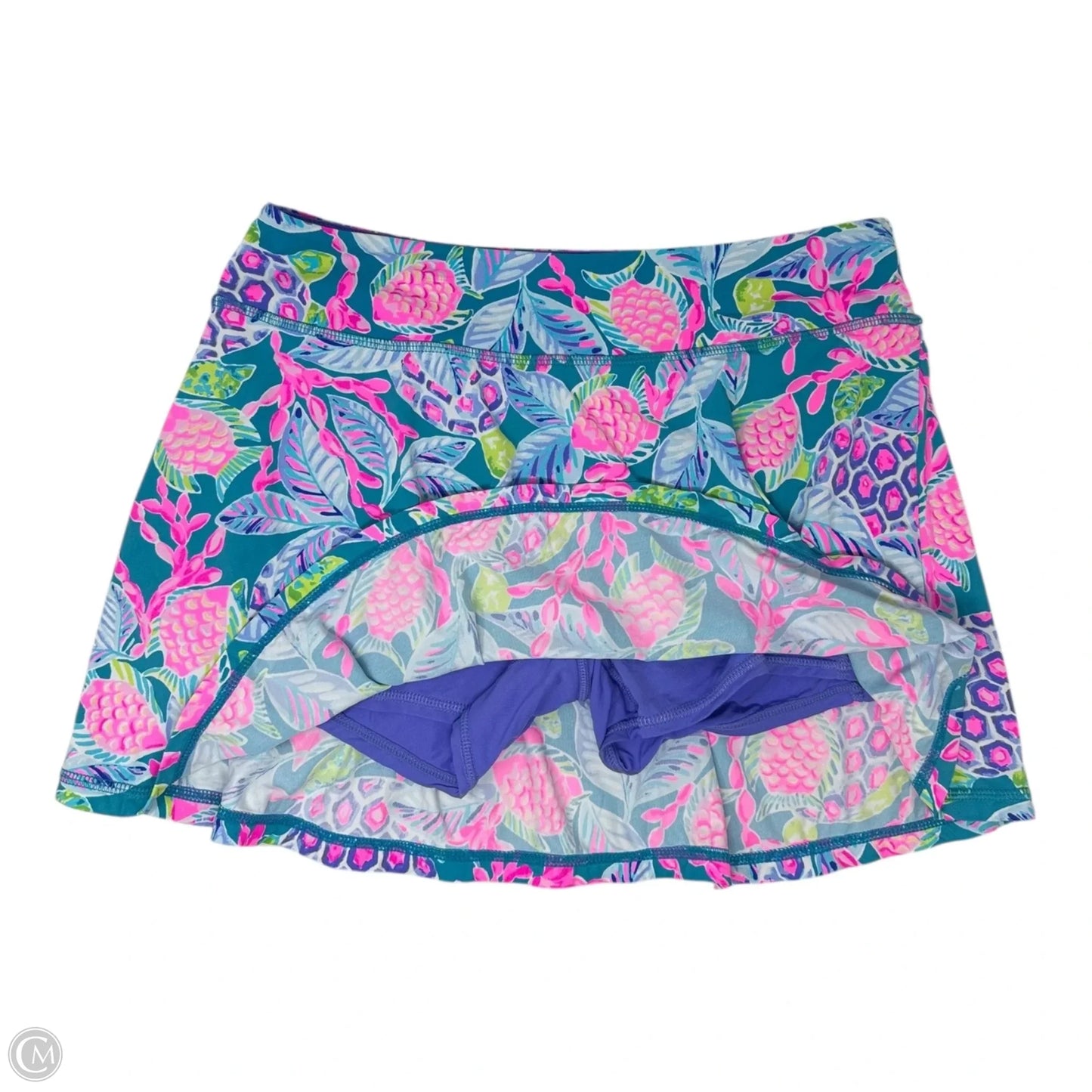 Aila Luxletic Skort Designer By Lilly Pulitzer In Maldives Green Turtle Wave, Size: M