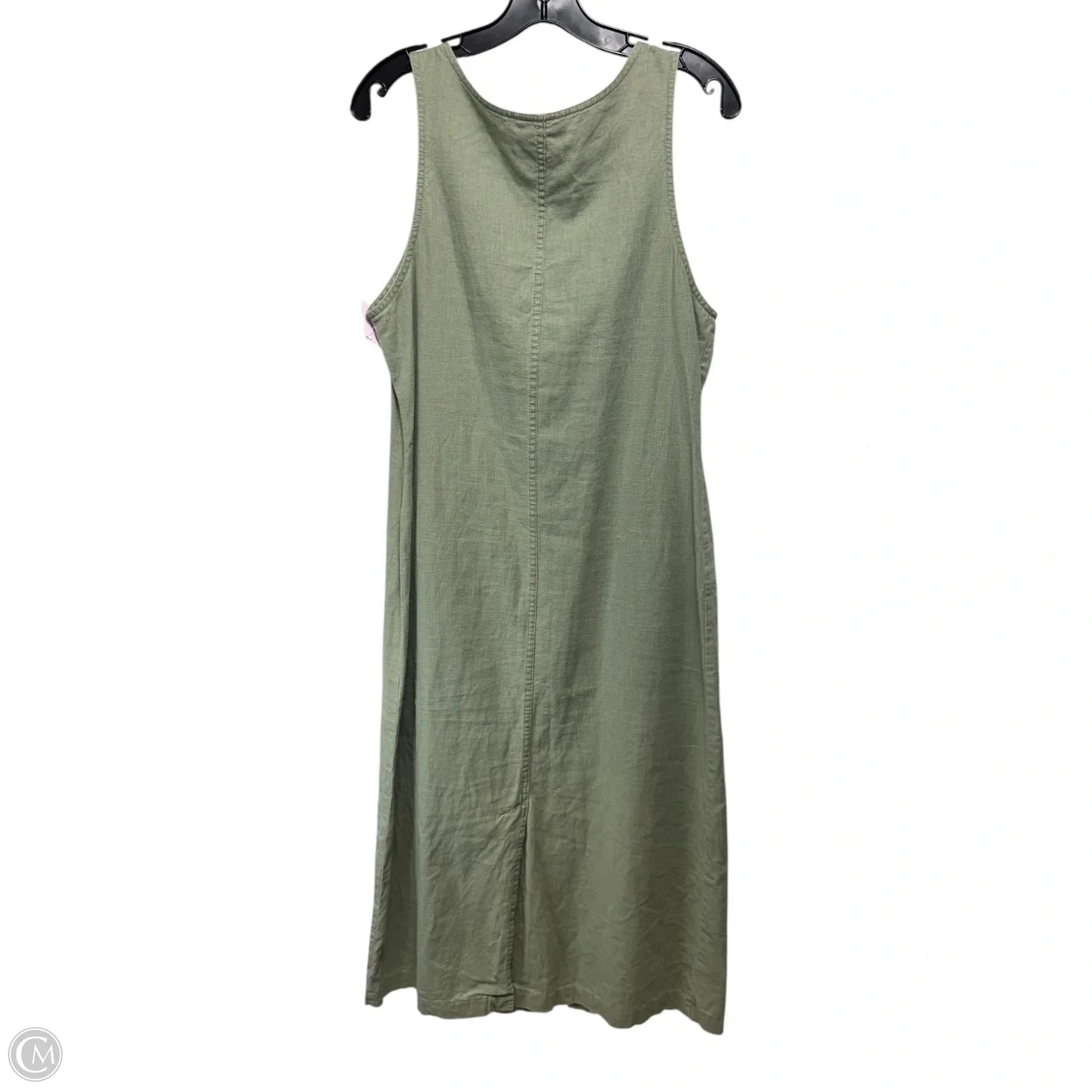 Linen Blend Dress Casual Midi By Blue J In Green, Size: S