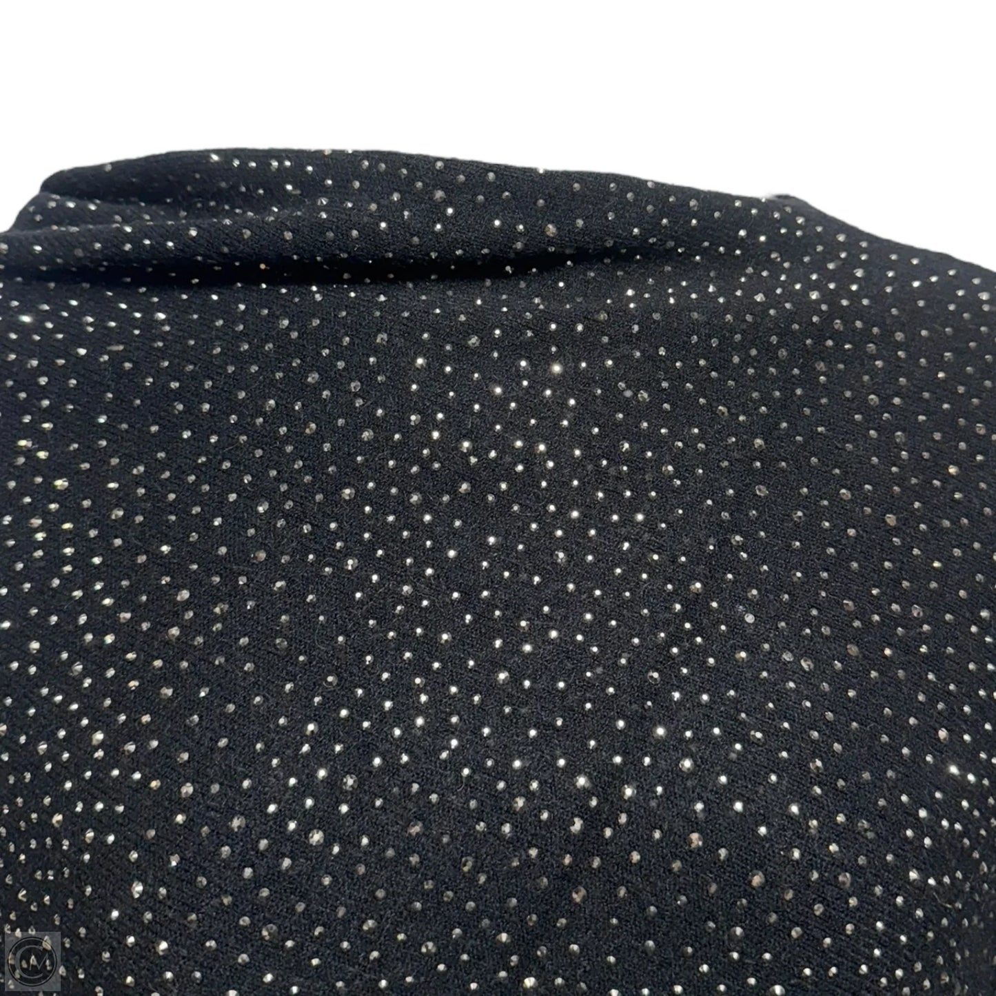 Rhinestone Knit Shawl Poncho By La Fiorentina In Black, Size: Osfm