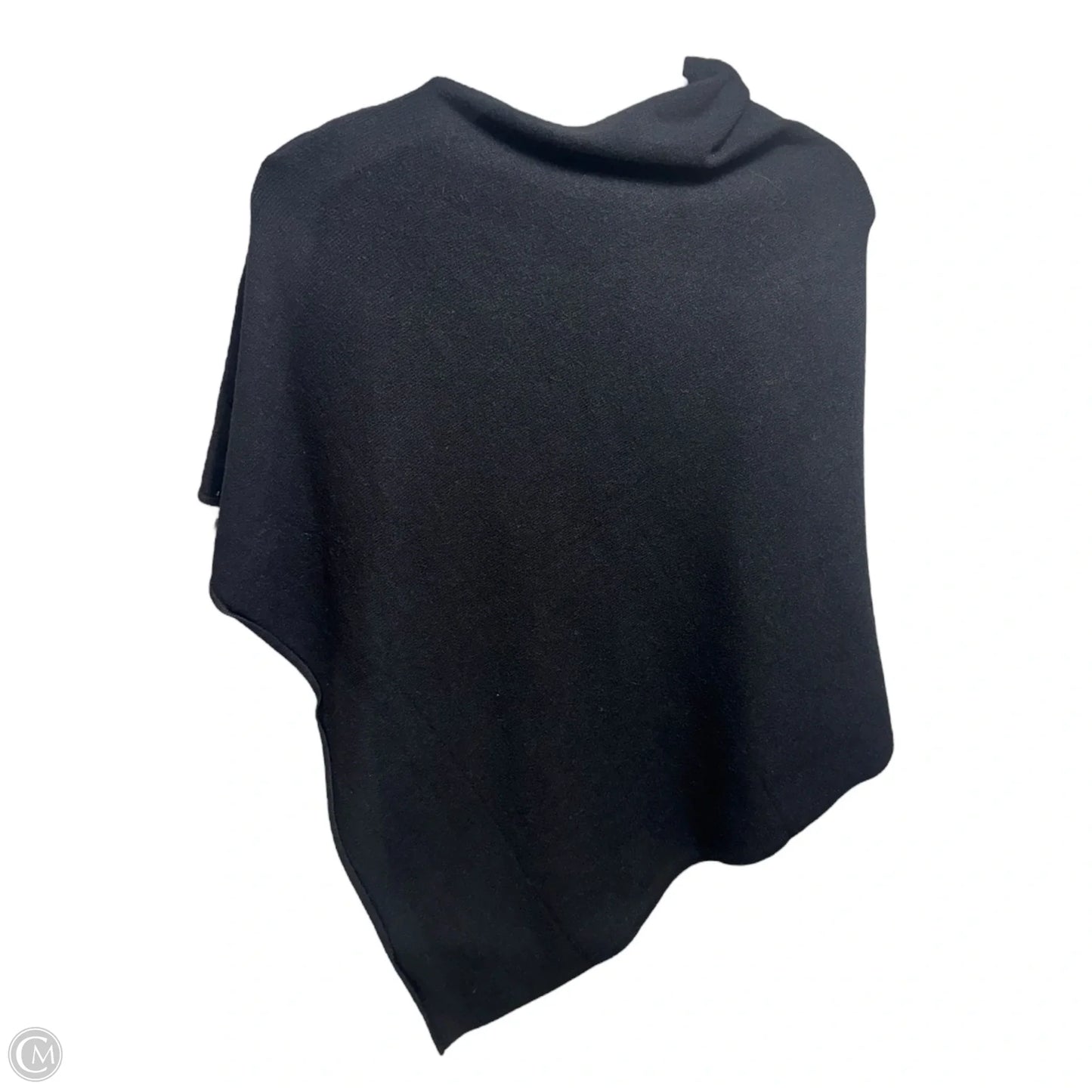 Rhinestone Knit Shawl Poncho By La Fiorentina In Black, Size: Osfm