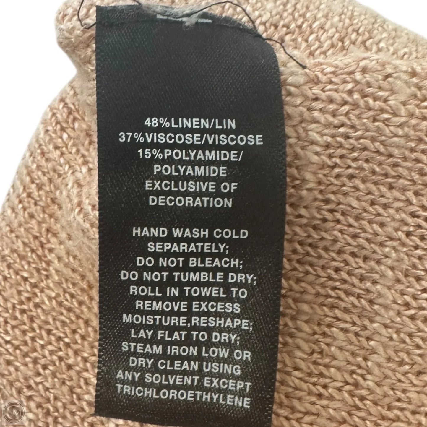 Linen Knit Top Sleeveless By Lafayette 148 In Peach, Size: S