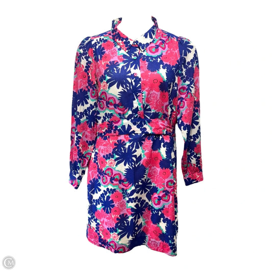 Davie Shirt Dress Designer By Lilly Pulitzer In Multi Secret Garden Print, Size: 10