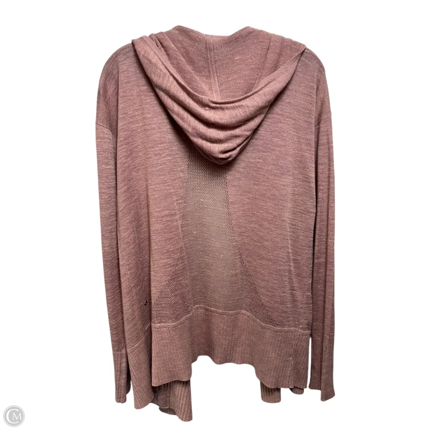 Hooded Sweater Cardigan By Lululemon In Mauve, Size: M