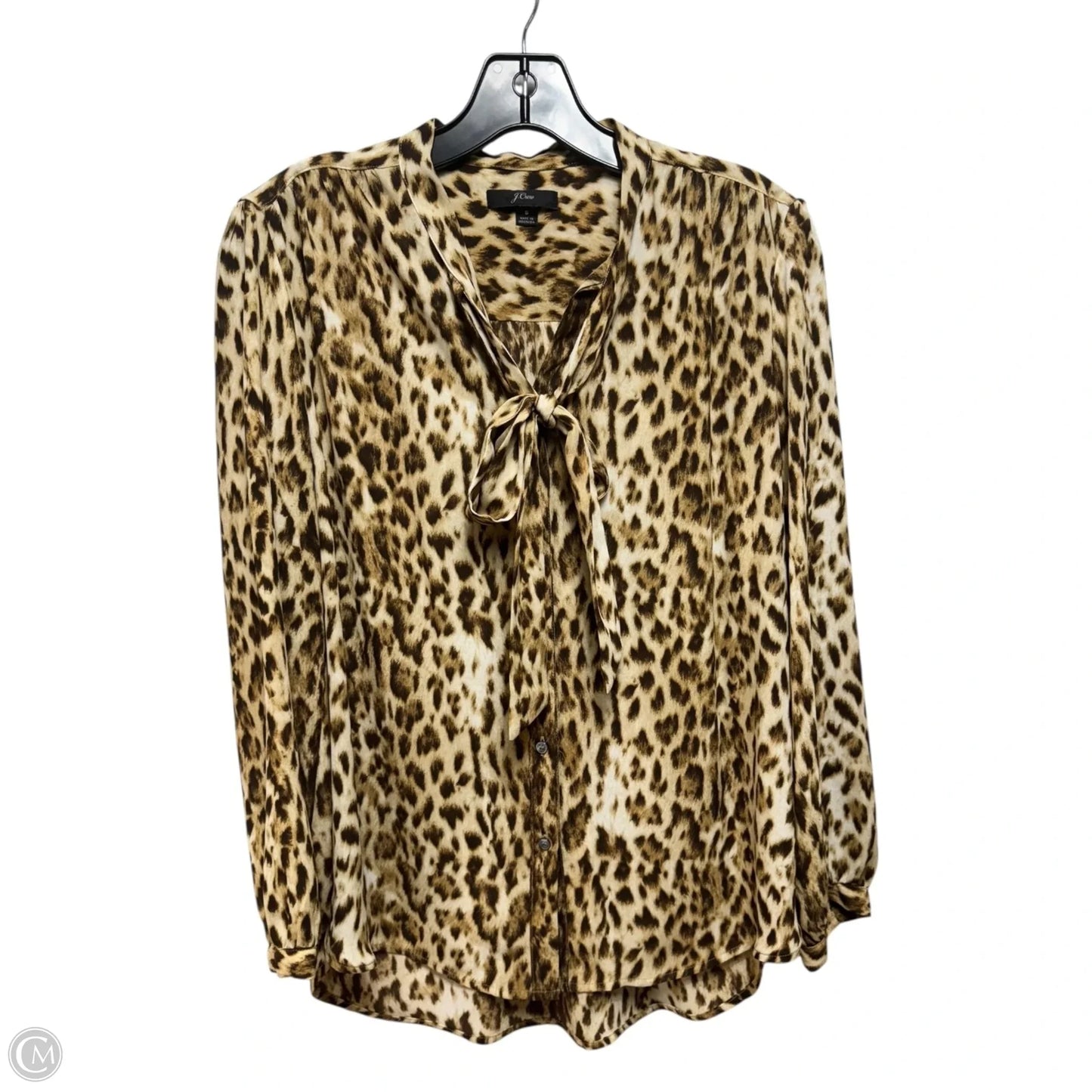 Leopard Blouse Long Sleeve By J. Crew In Animal Print, Size: S