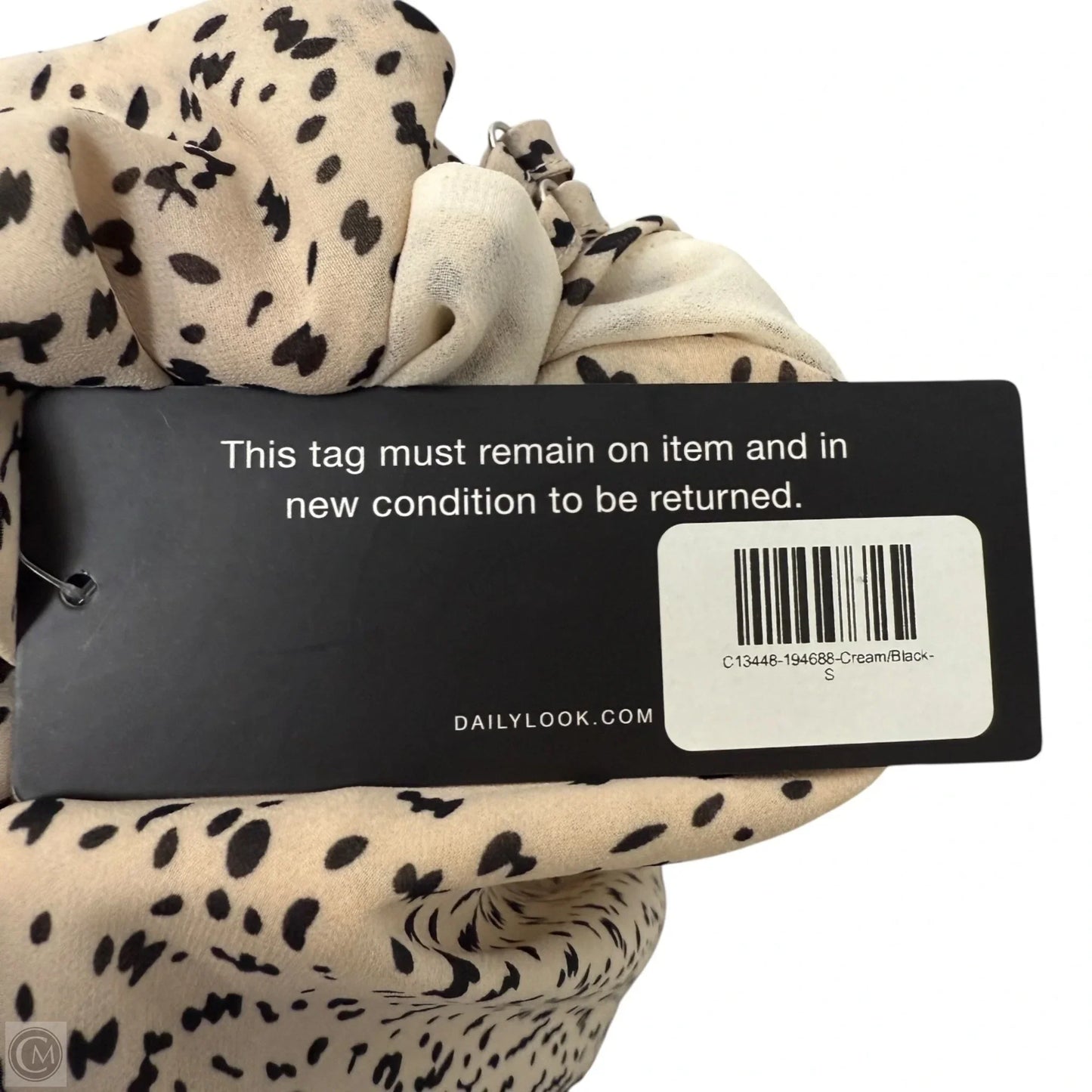 Printed Racerback Cami By Olivia Grey In Black & Cream, Size: S