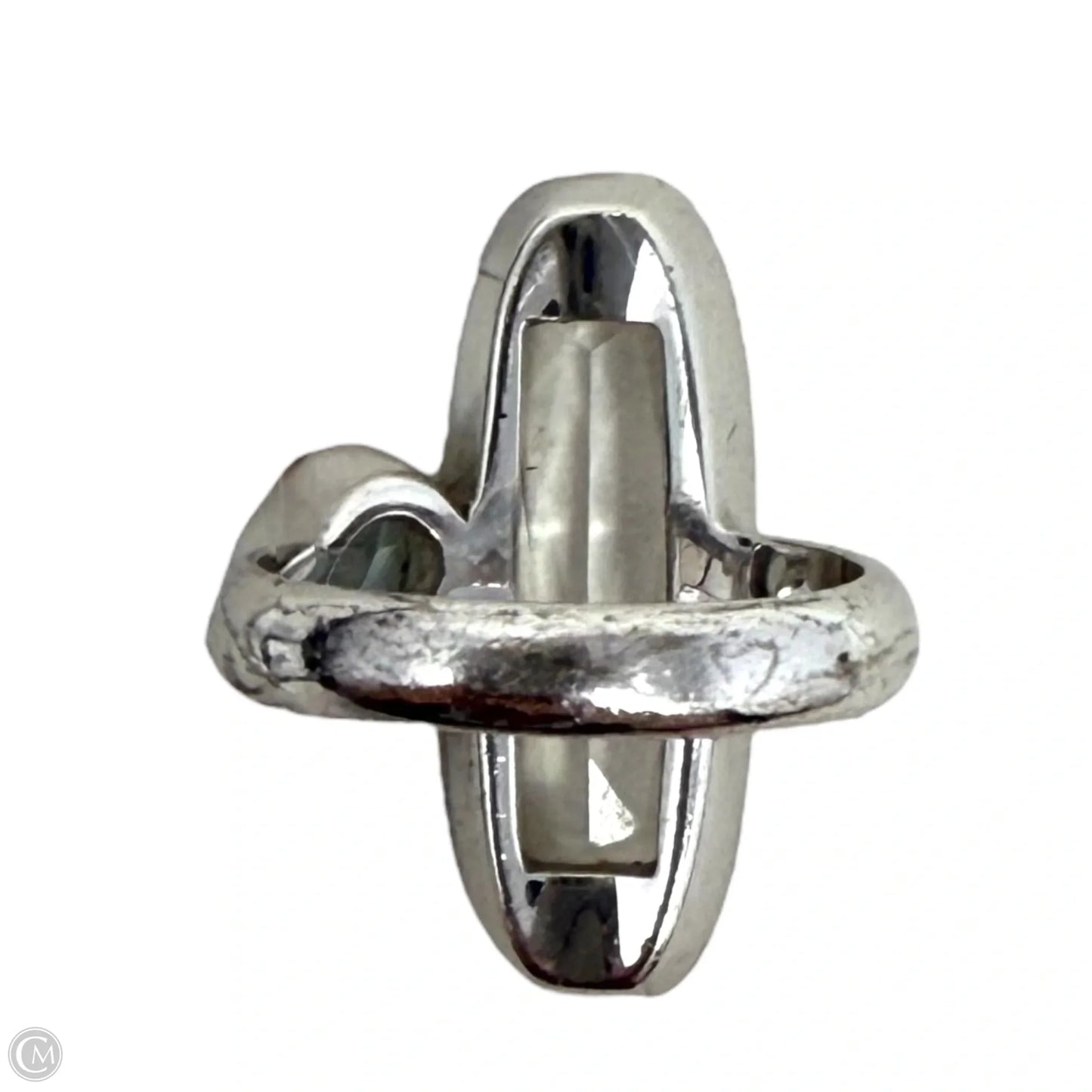 Clear & Blue Crystal Statement Ring Designer By Swarovski, Size: 7