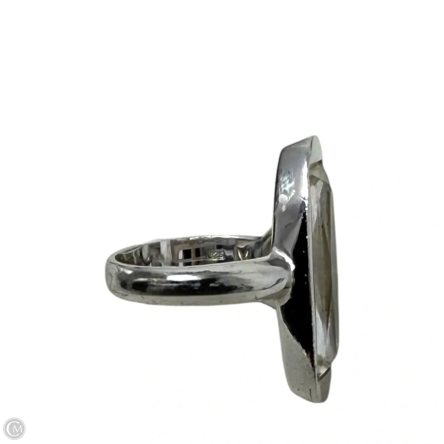 Clear & Blue Crystal Statement Ring Designer By Swarovski, Size: 7