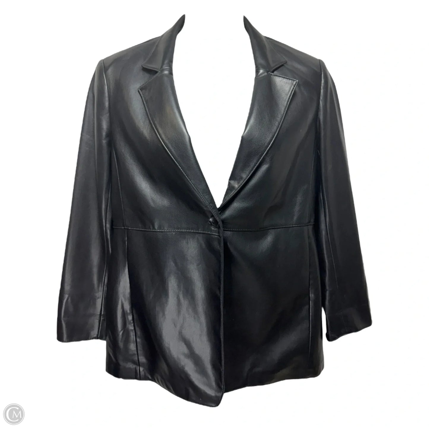 Faux Leather Jacket By Chicos In Black, Size: 10