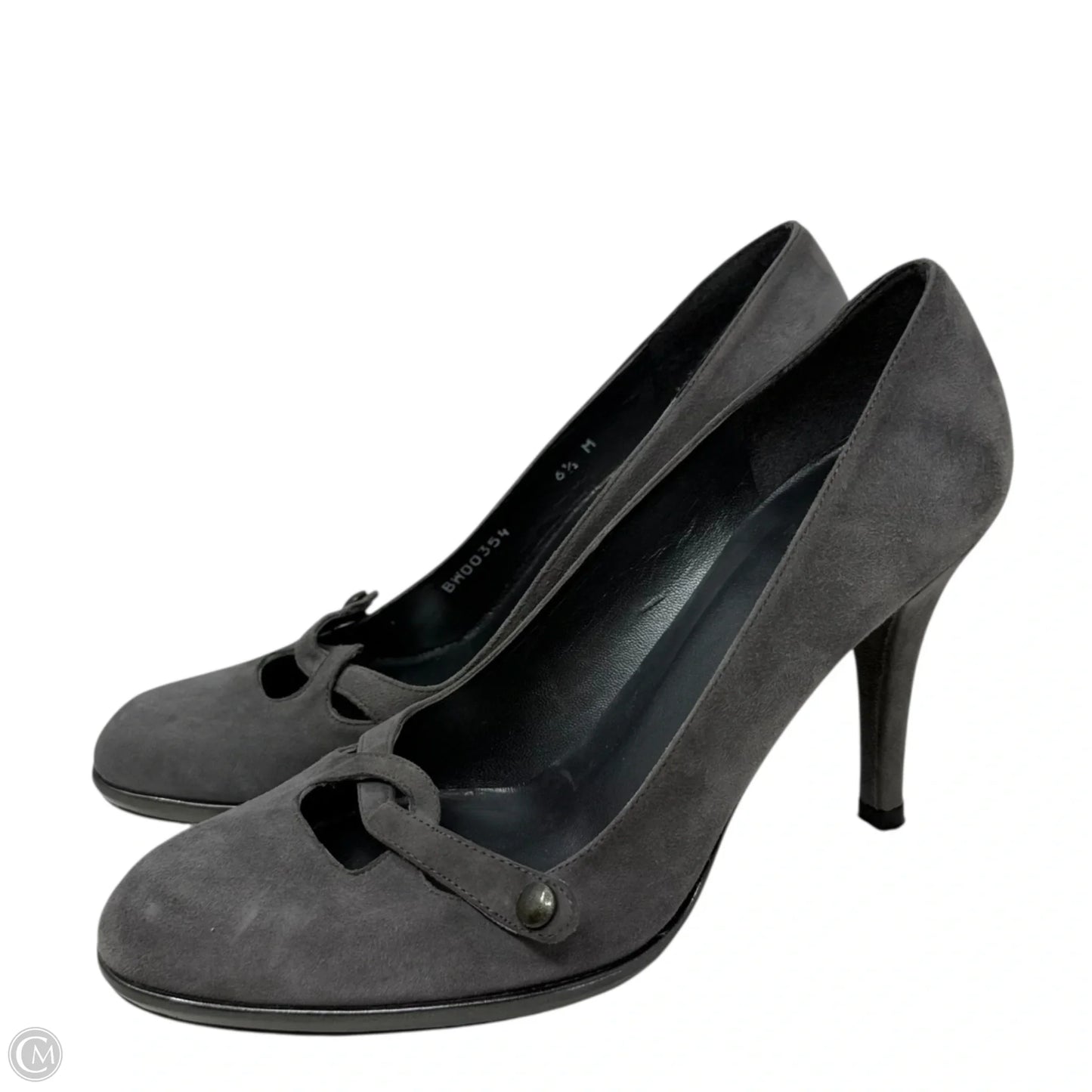 Mary Jane Classic Pumps Designer By Stuart Weitzman In Grey, Size: 6.5