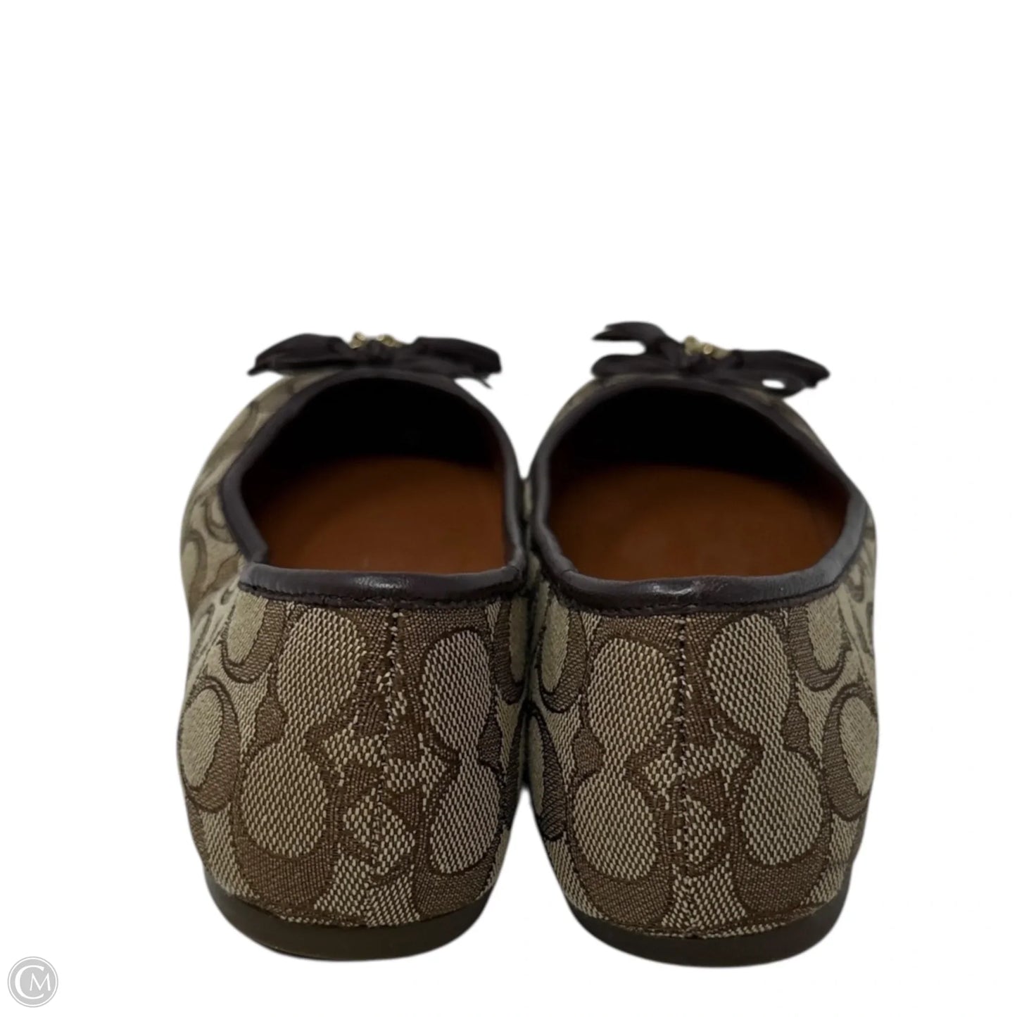Benny Signature Jacquard Ballet Flats Designer By Coach In Tan, Size: 6