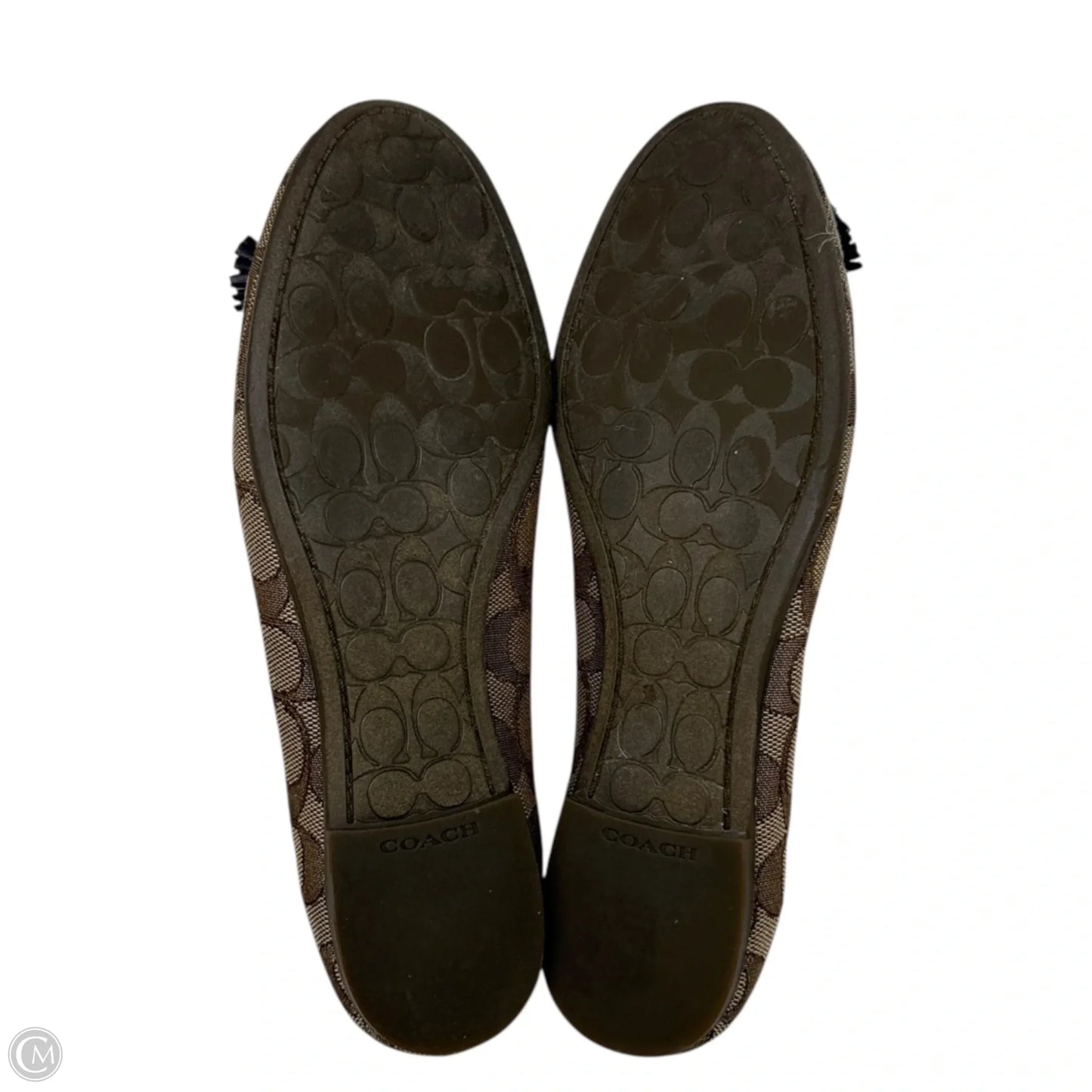 Benny Signature Jacquard Ballet Flats Designer By Coach In Tan, Size: 6
