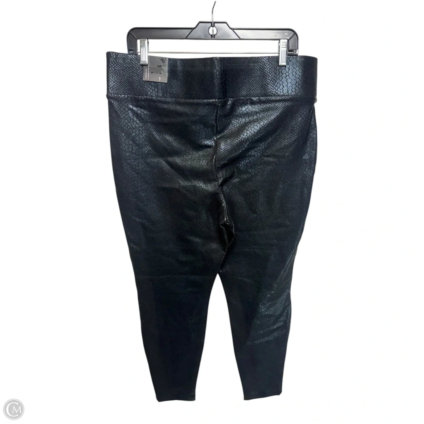 Metallic Snakeskin Pants Leggings By Torrid In Black, Size: 1x