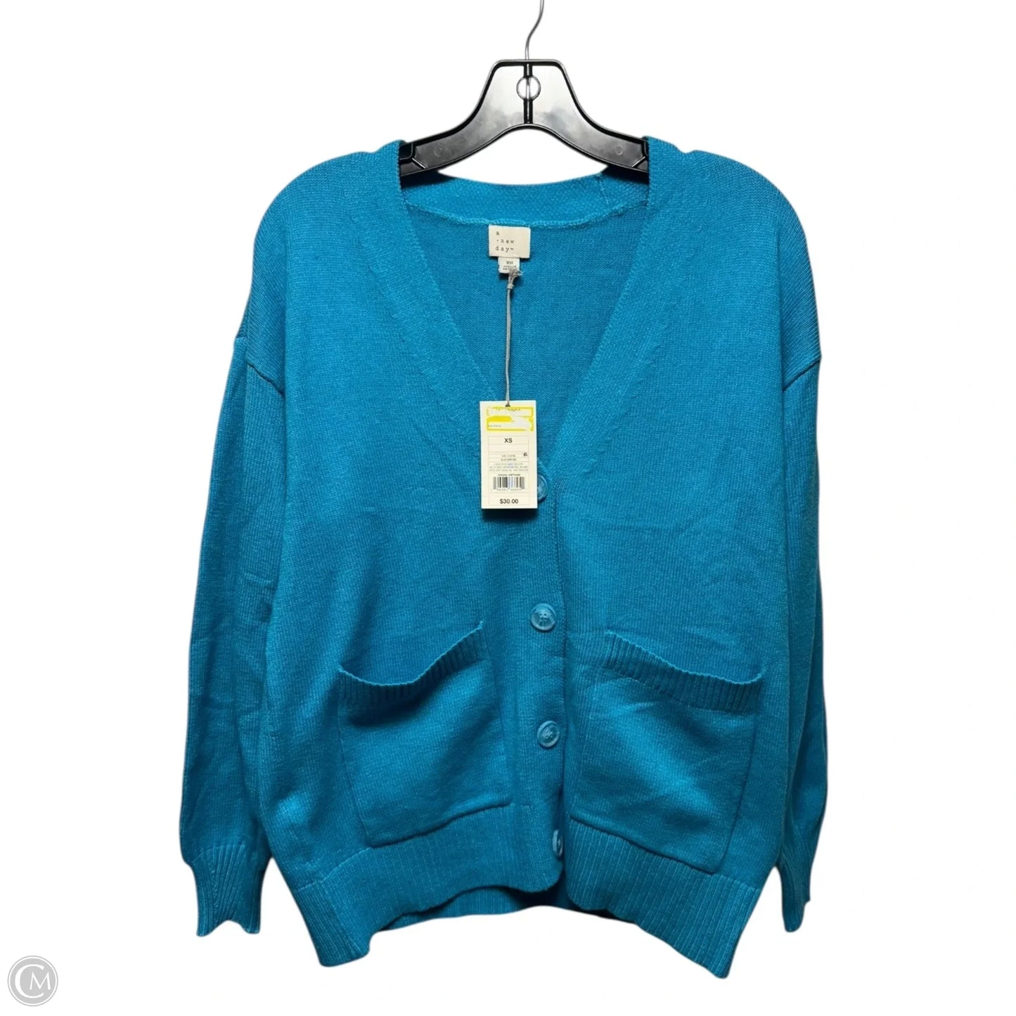 Sweater Cardigan By A New Day In Aqua, Size: Xs