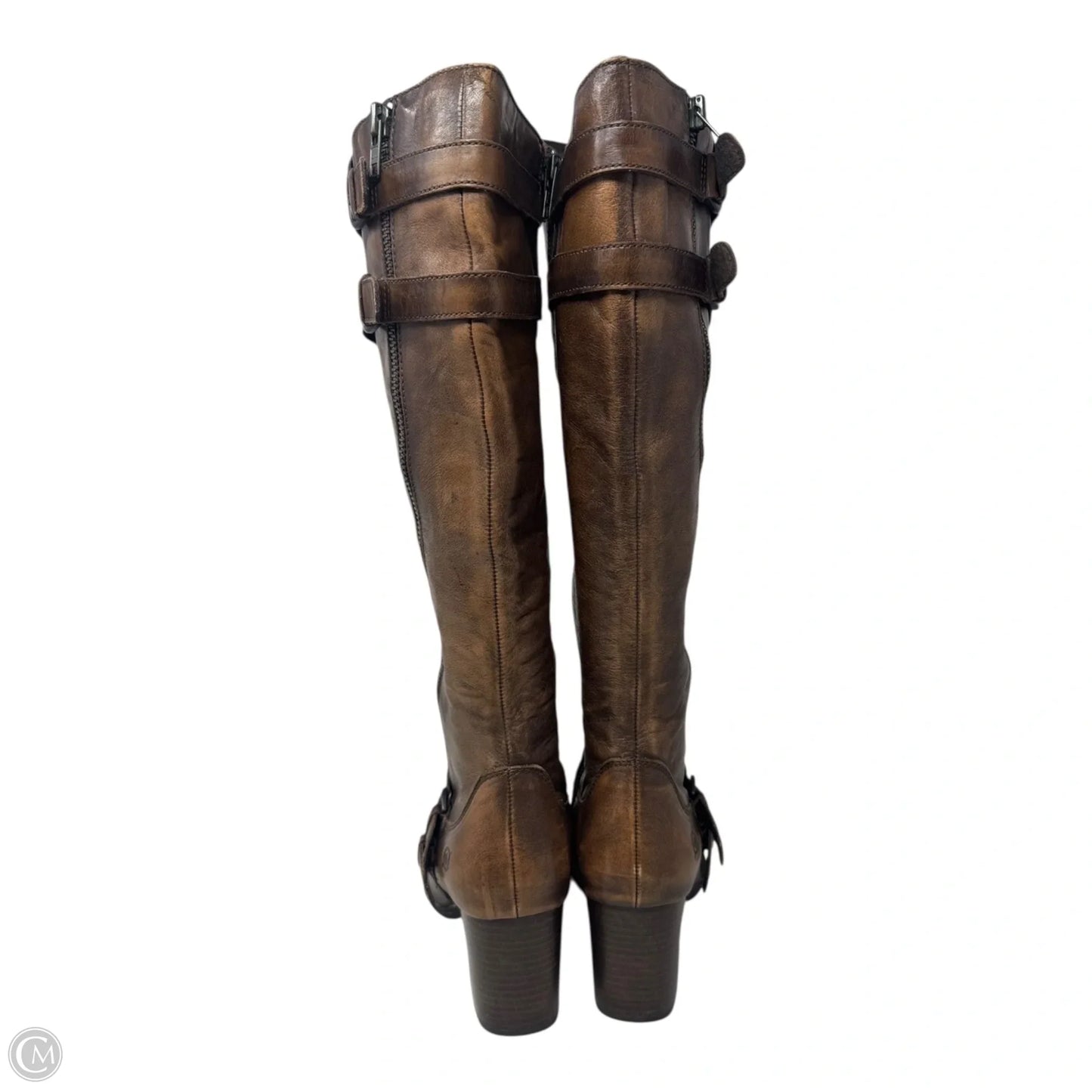 Buckle Boots Knee Heels By Born In Black, Size: 10
