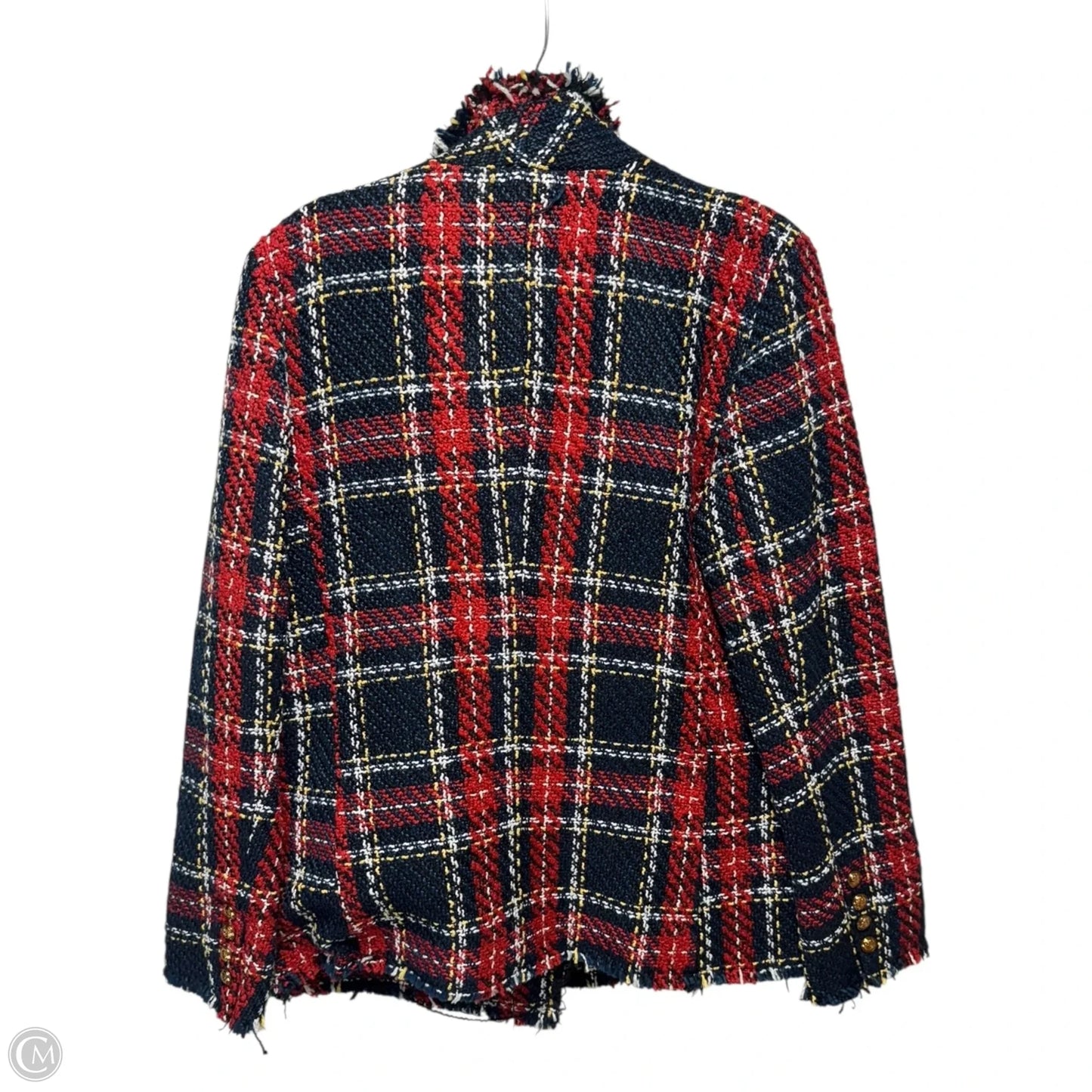 Tweed Blazer By Wdny In Plaid Pattern, Size: M