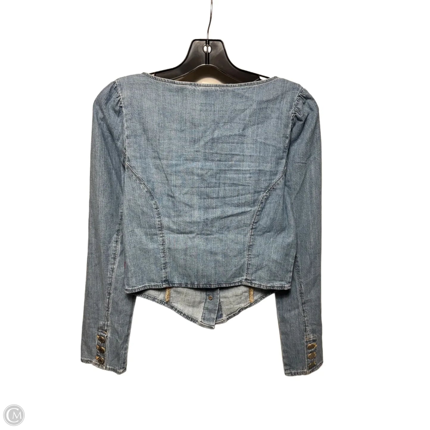 Top Long Sleeve By Levis In Blue Denim, Size: S