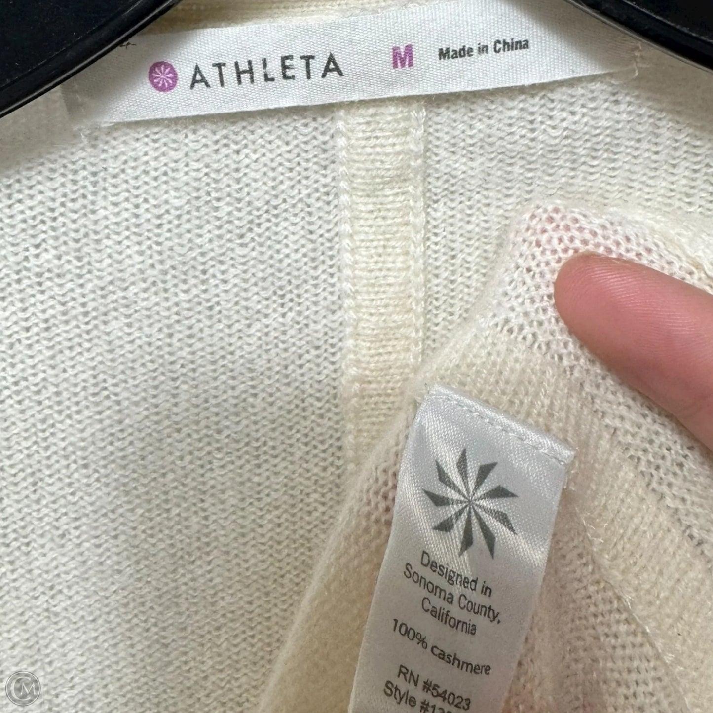 Sweater Cardigan Cashmere By Athleta In Cream, Size: M
