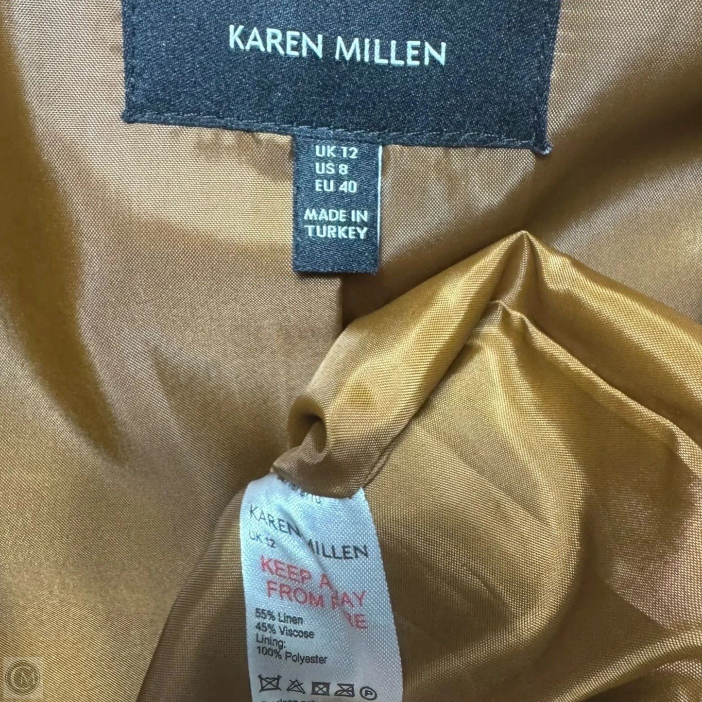 Linen Blend Blazer By Karen Millen In Brown, Size: 12