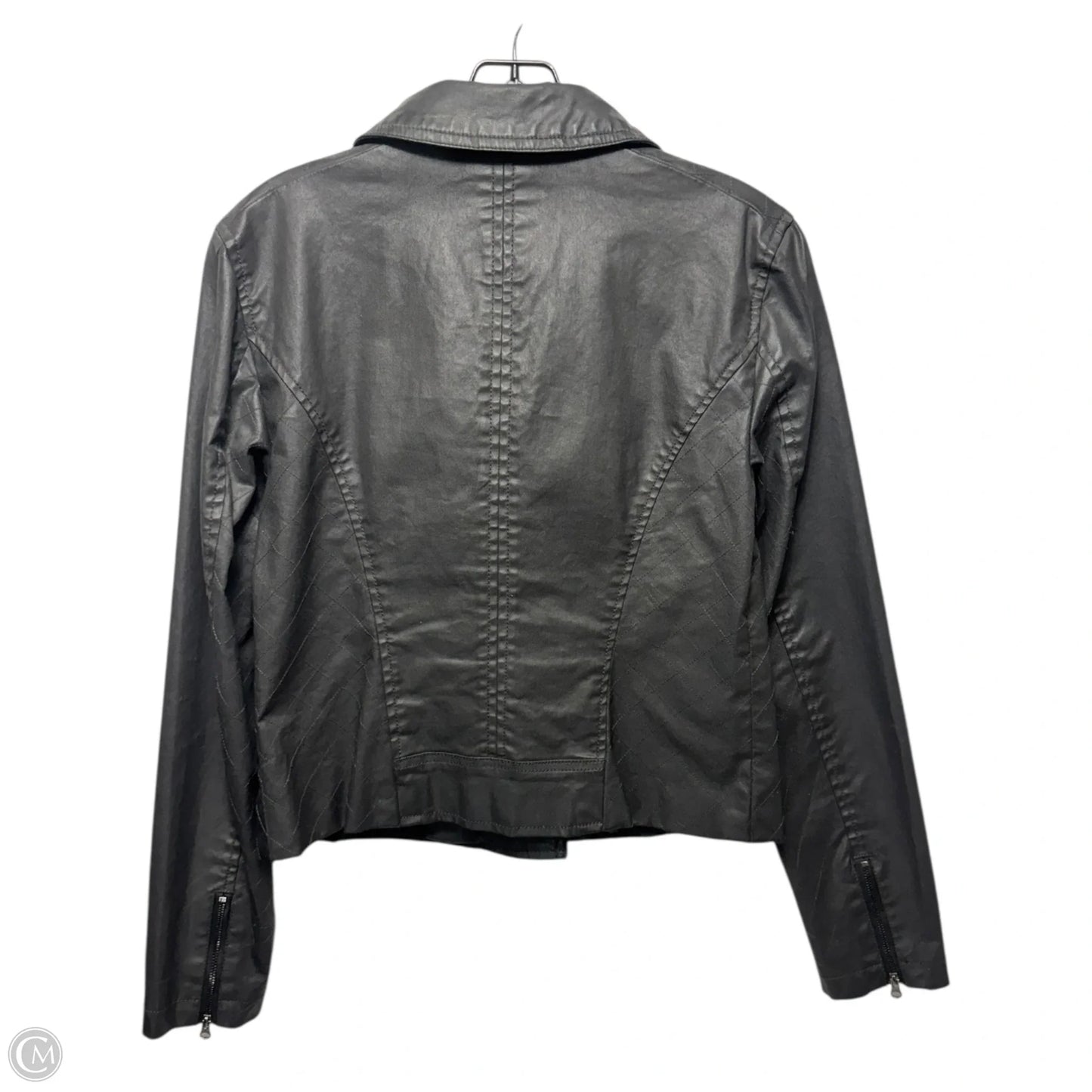 Coated Jacket Moto By Loft In Black, Size: S