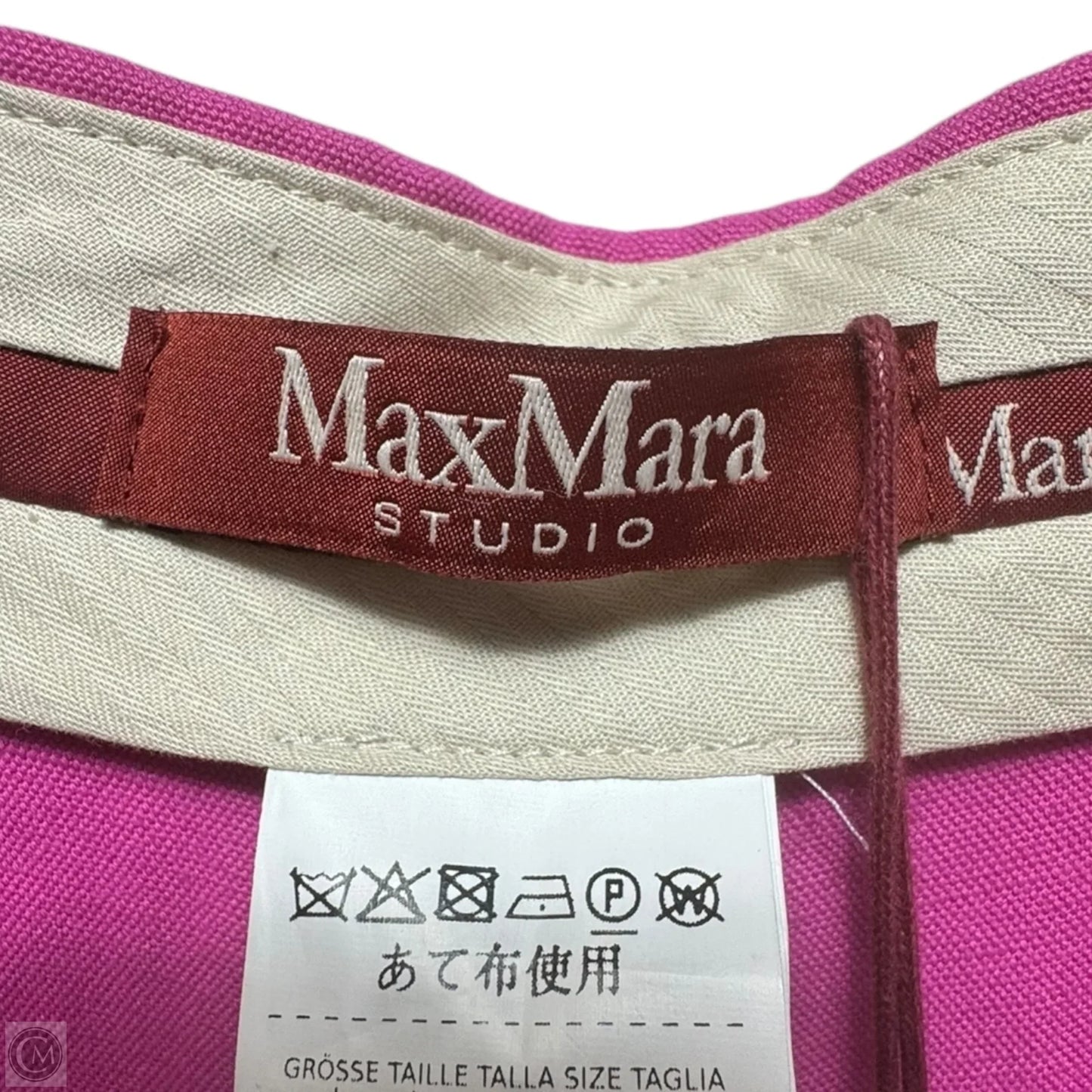 Malizia Wide-Leg Linen Pants Designer By Max Mara In Pink, Size: 12