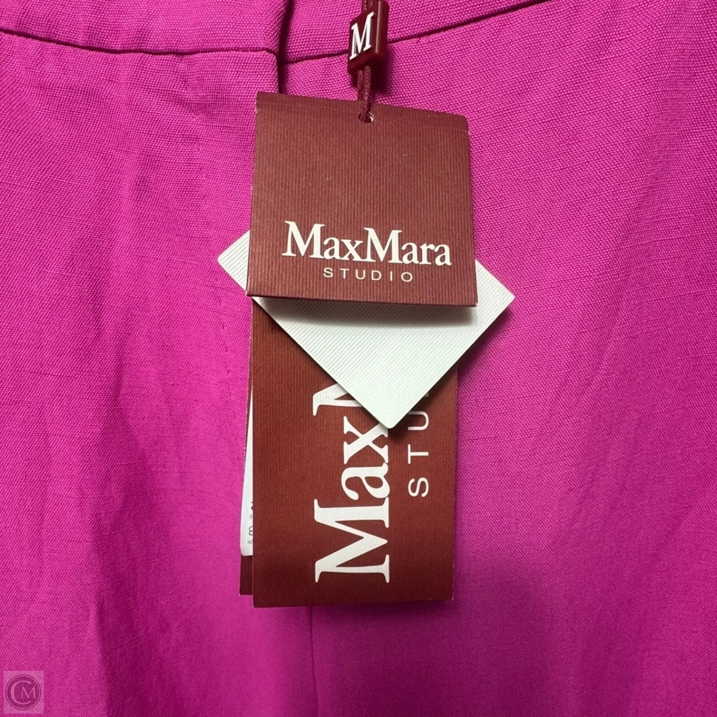 Malizia Wide-Leg Linen Pants Designer By Max Mara In Pink, Size: 12
