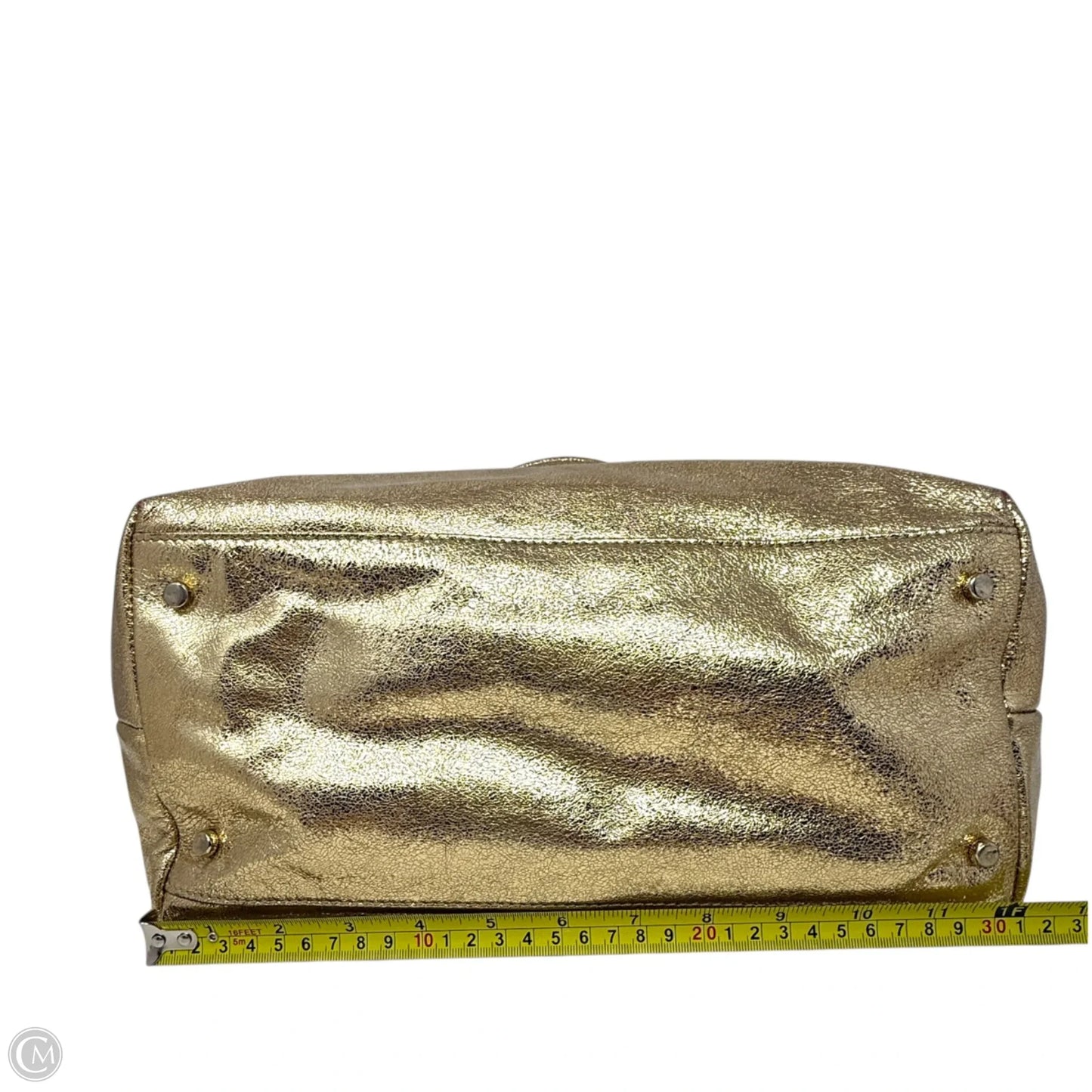 Metallic Gold Tote Designer By Kate Spade, Size: Medium