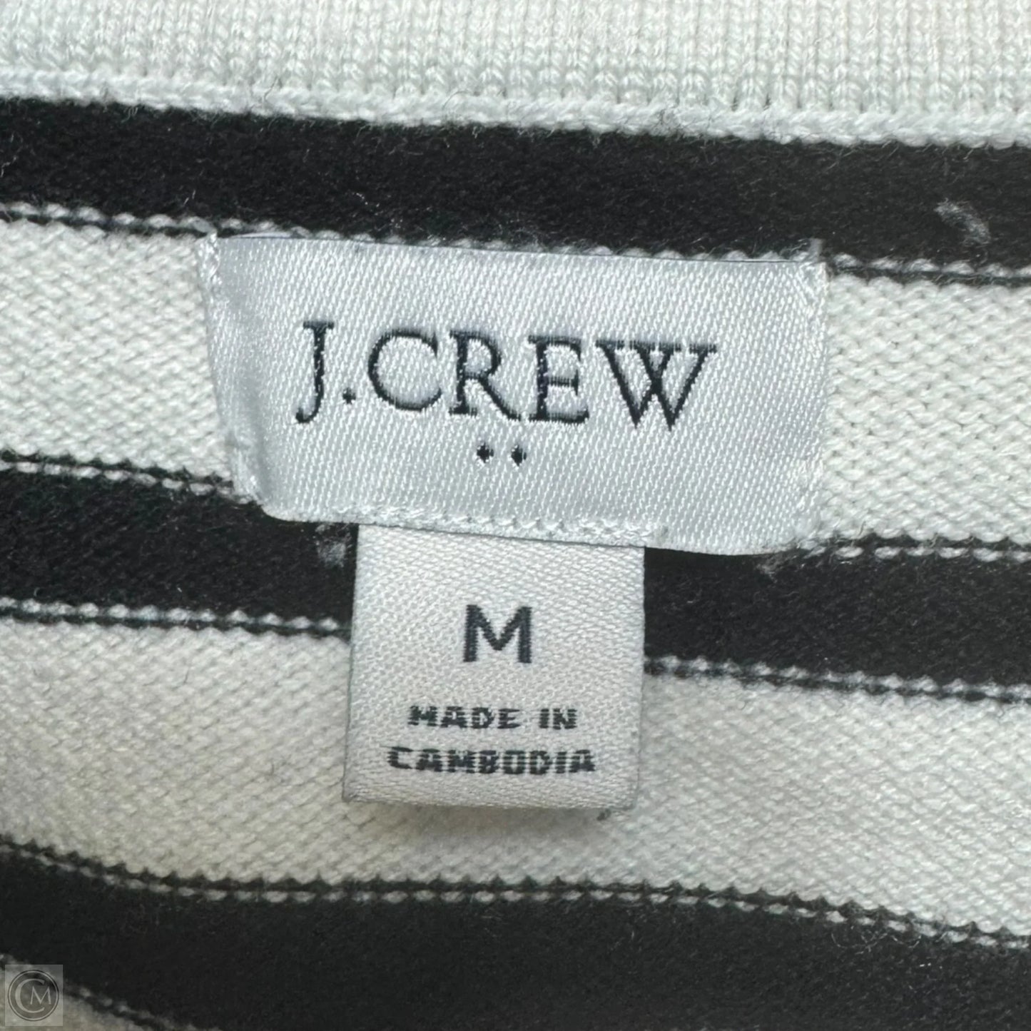 Striped Drop Shoulder Crew Neck Pullover Sweater By J. Crew In Striped Pattern, Size: M