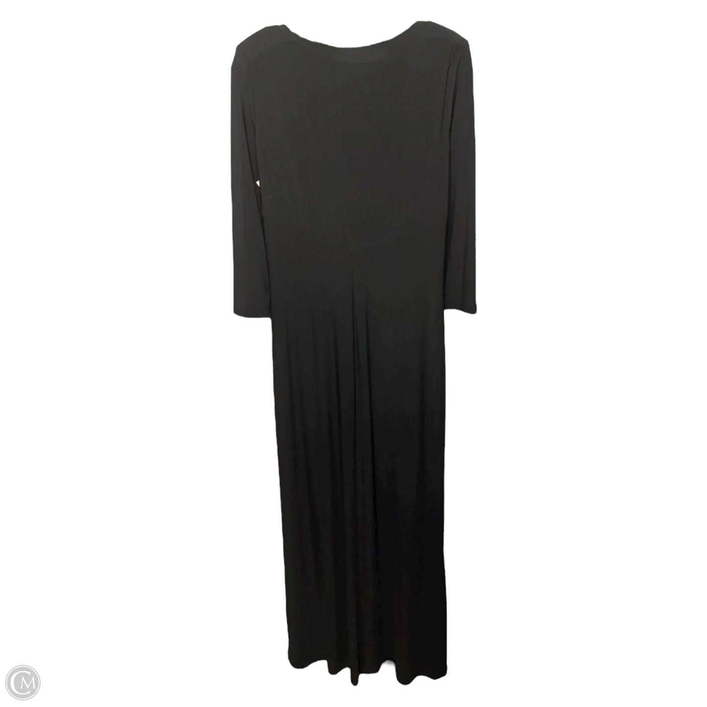 Faux Wrap Twist Front Ruffle Gown By Lauren By Ralph Lauren Evening In Black, Size: 12
