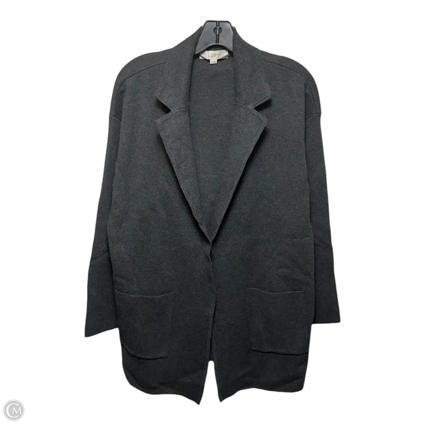 Sweater Cardigan By Loft In Grey, Size: S