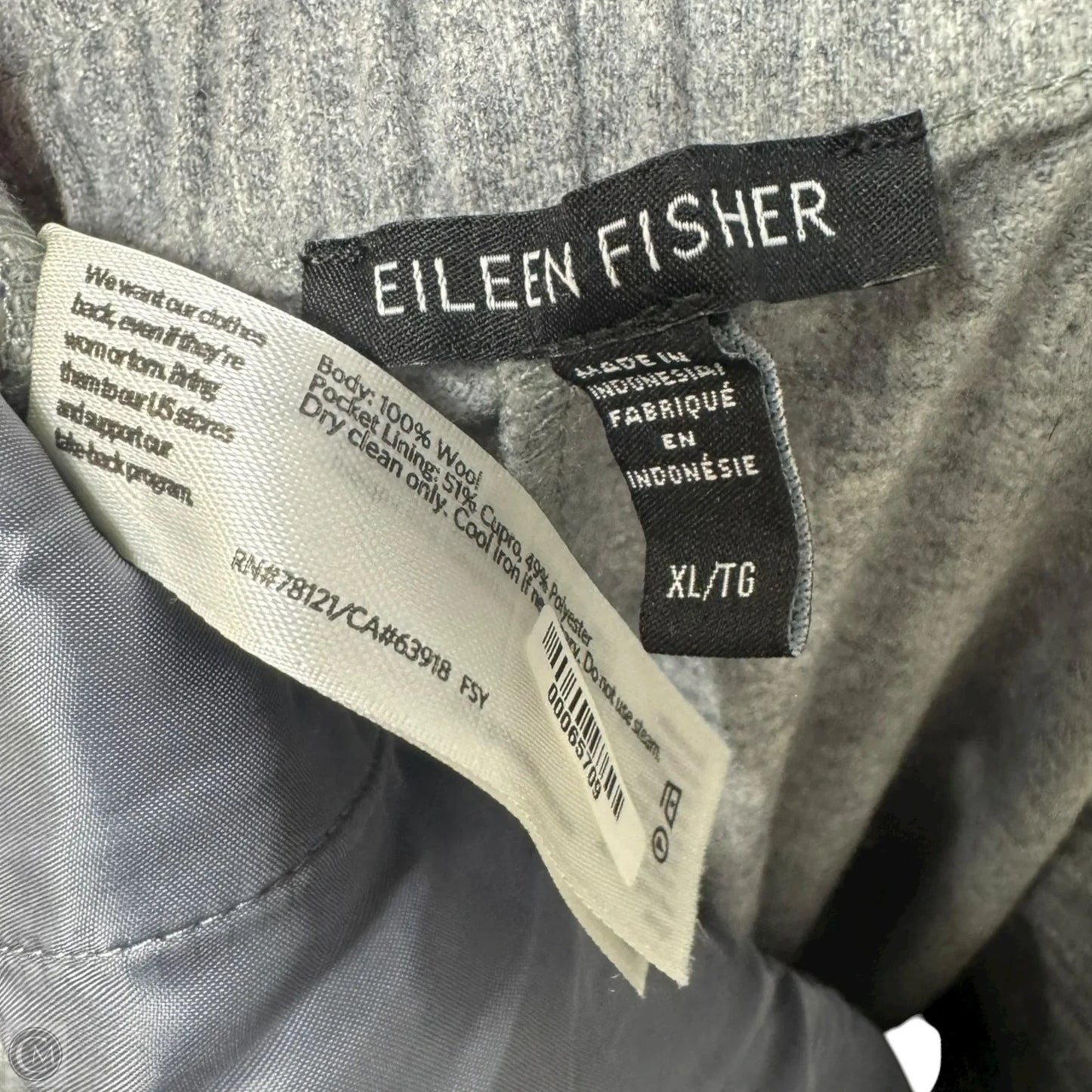 Wool Pants By Eileen Fisher In Grey, Size: Xl