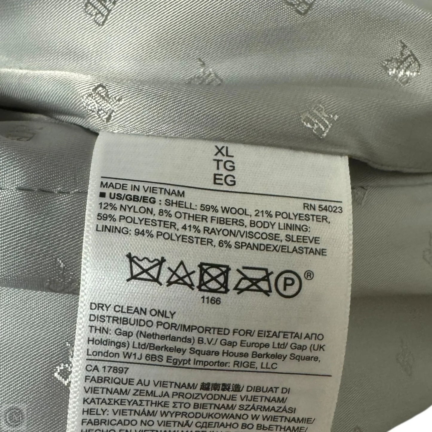 Coat Wool Blend By Banana Republic In Grey, Size: Xl