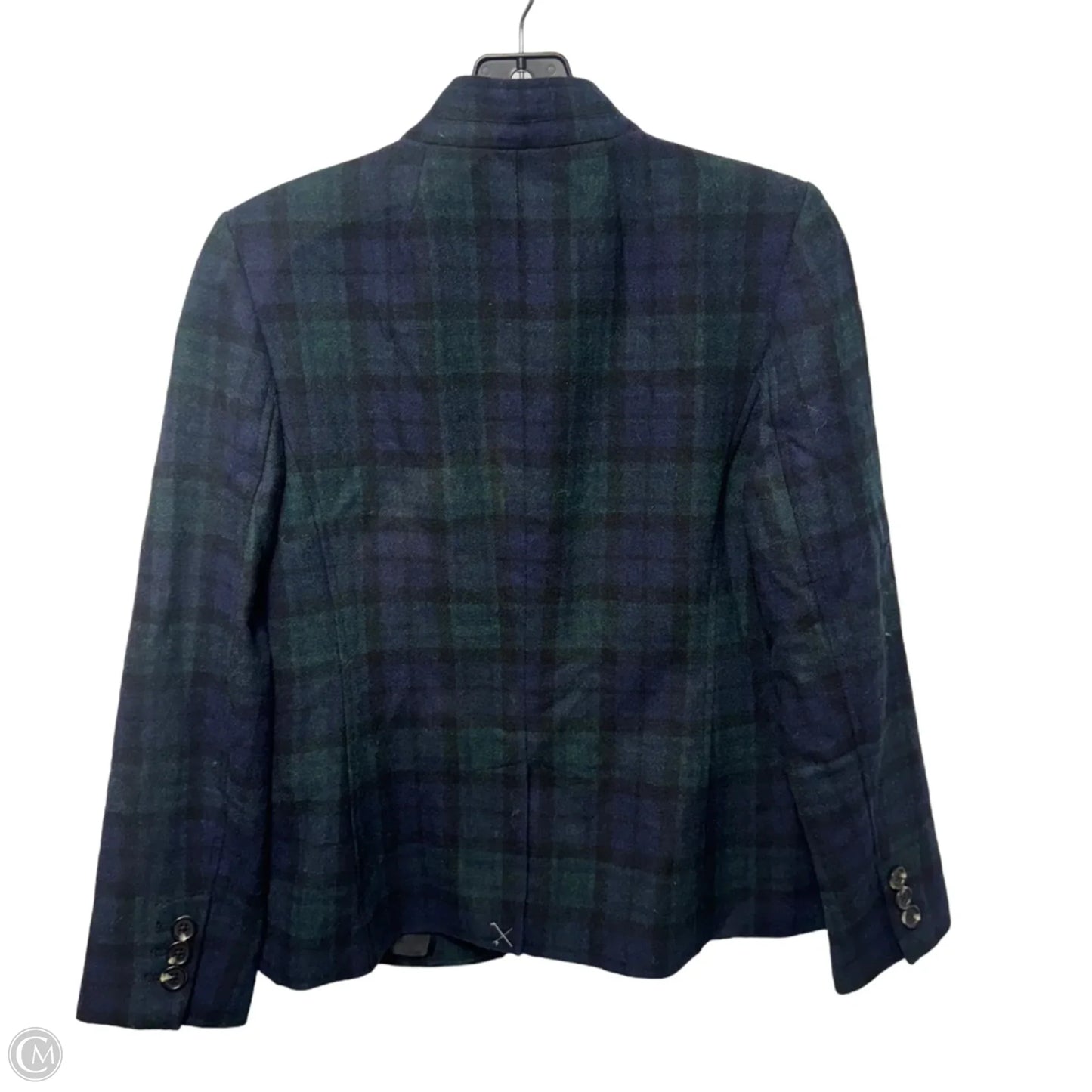 Wool Blend Blazer By Talbots In Plaid Pattern, Size: 6p