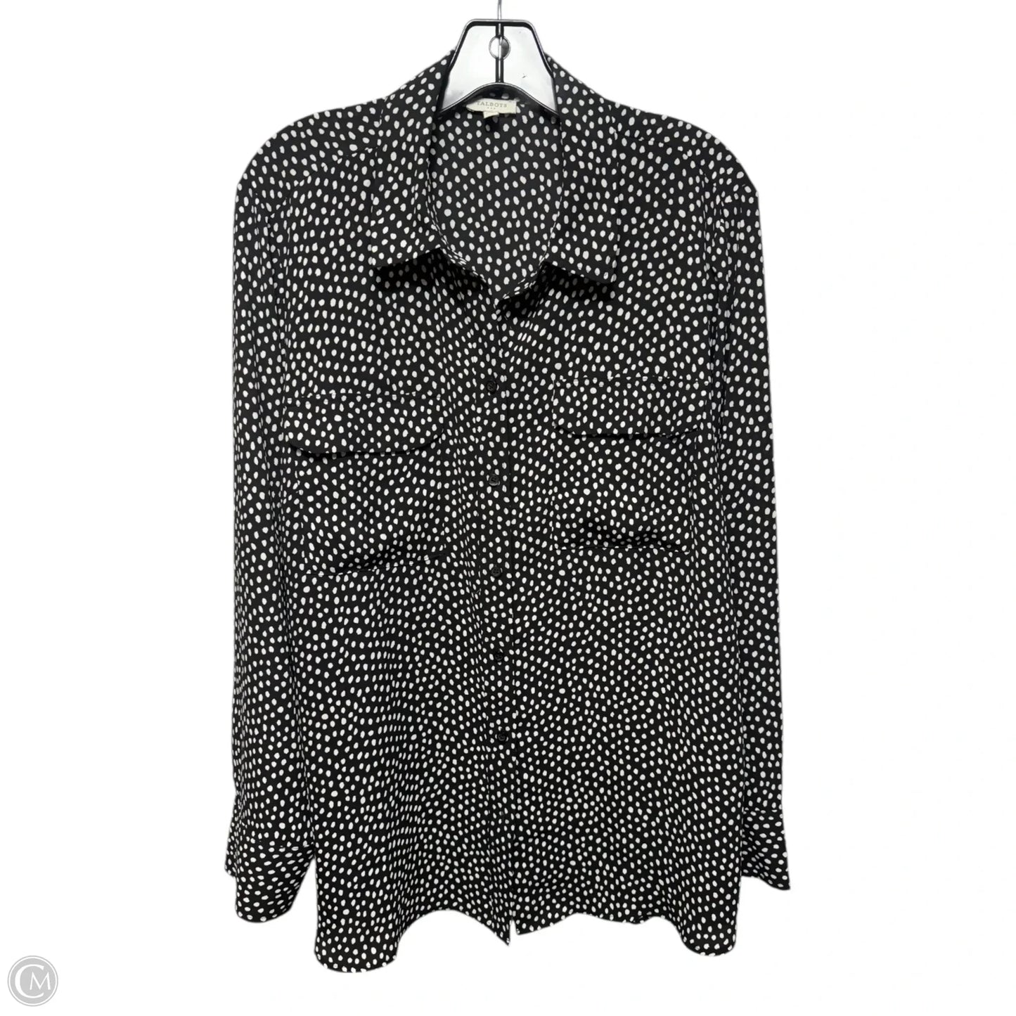 Top Long Sleeve By Talbots In Polkadot Pattern, Size: Xl