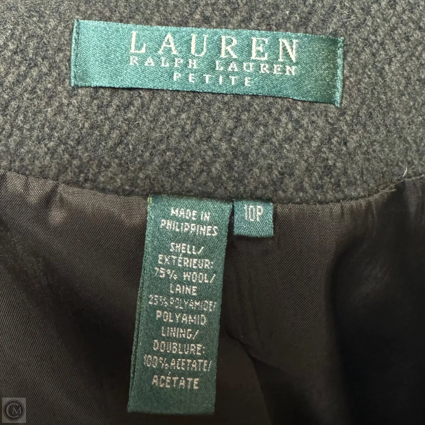 Wool Blazer By Lauren By Ralph Lauren In Green, Size: 10p