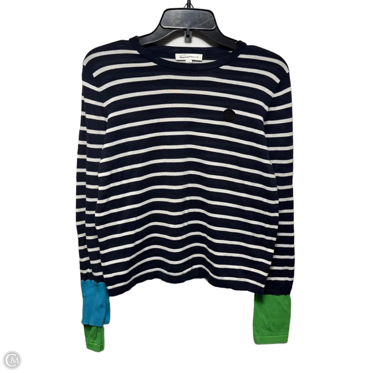 Top Long Sleeve By Selsuno In Striped Pattern, Size: L