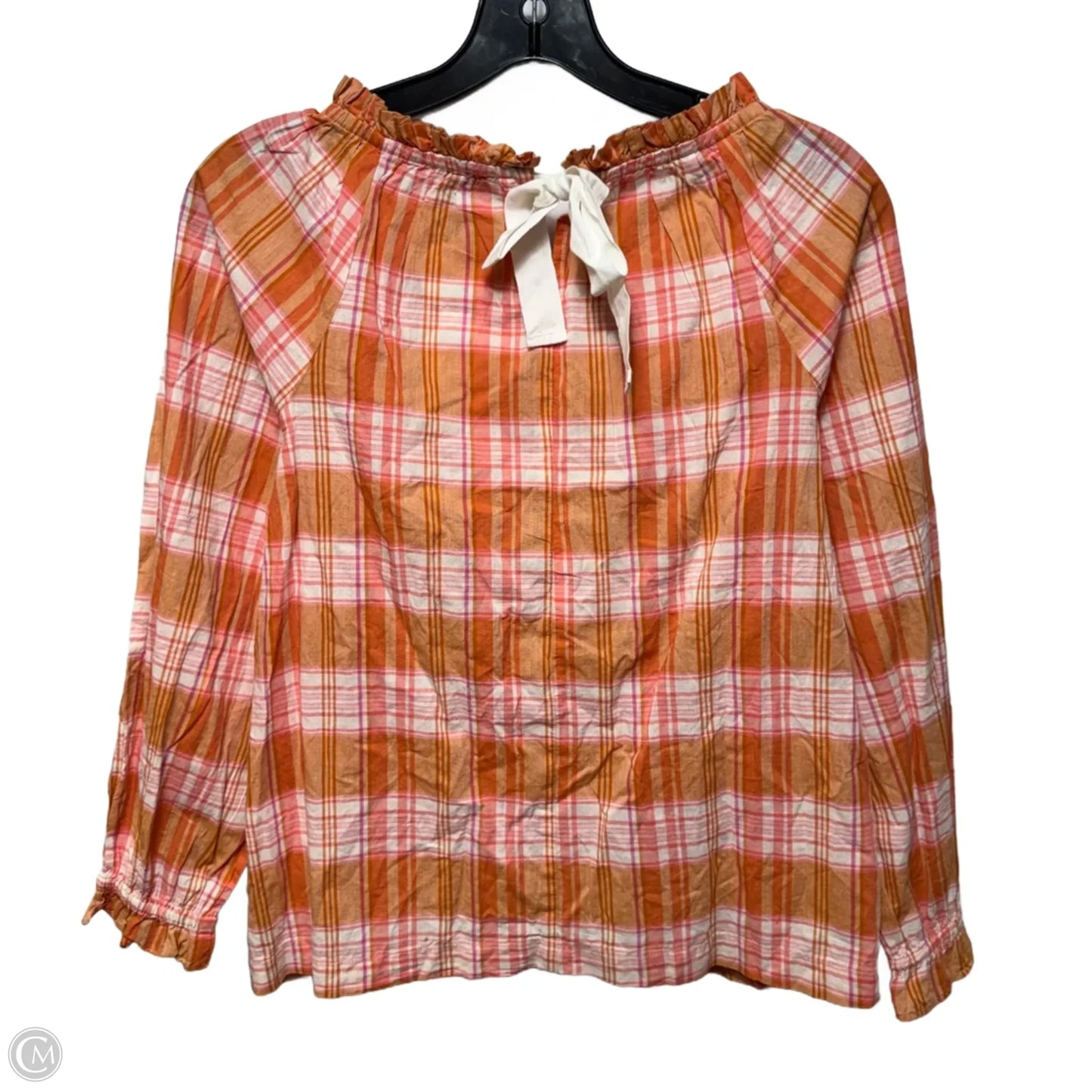 Top Long Sleeve By J. Crew In Plaid Pattern, Size: Xs