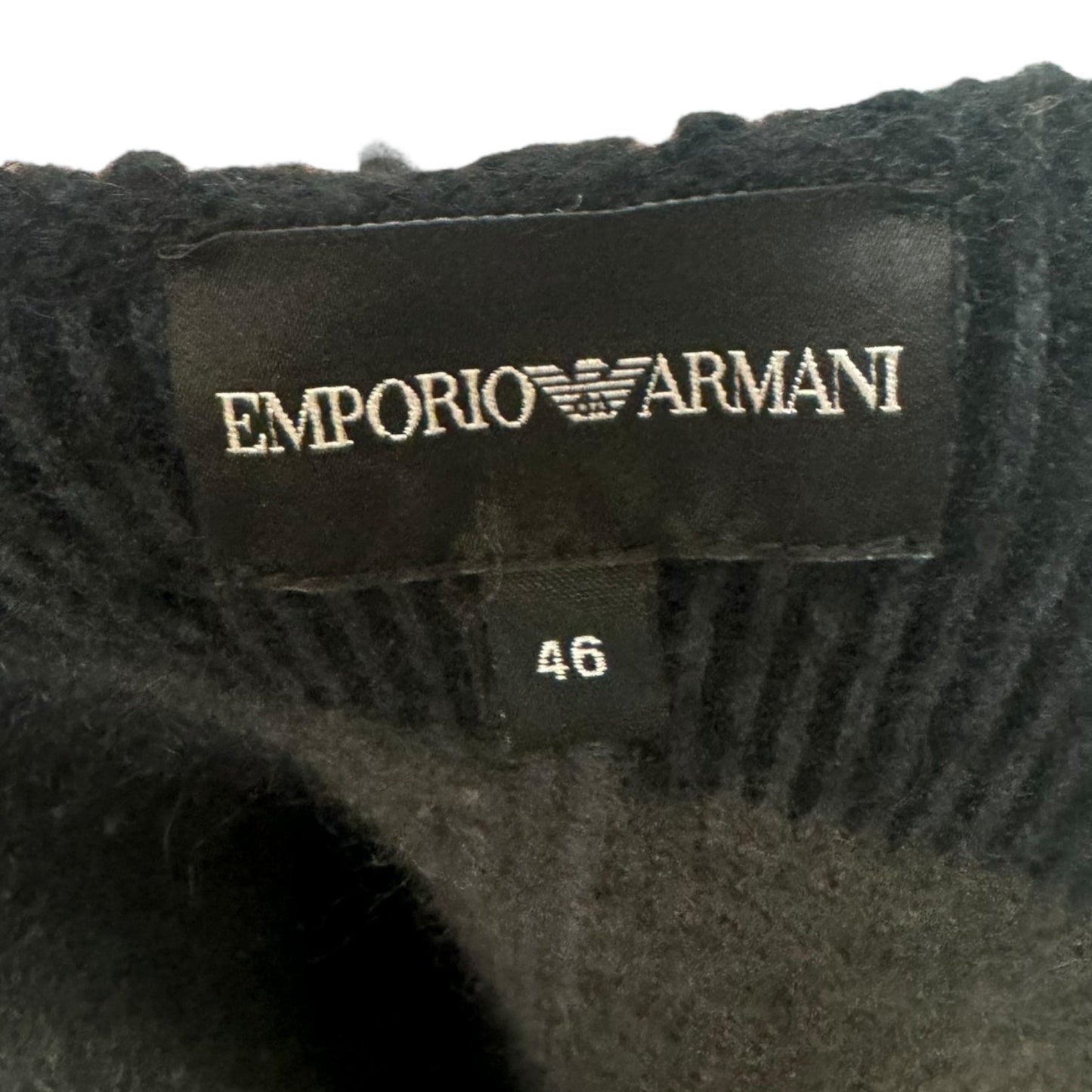 Double Breasted Cardigan Sweater By Emporio Armani In Striped Pattern, Size: S