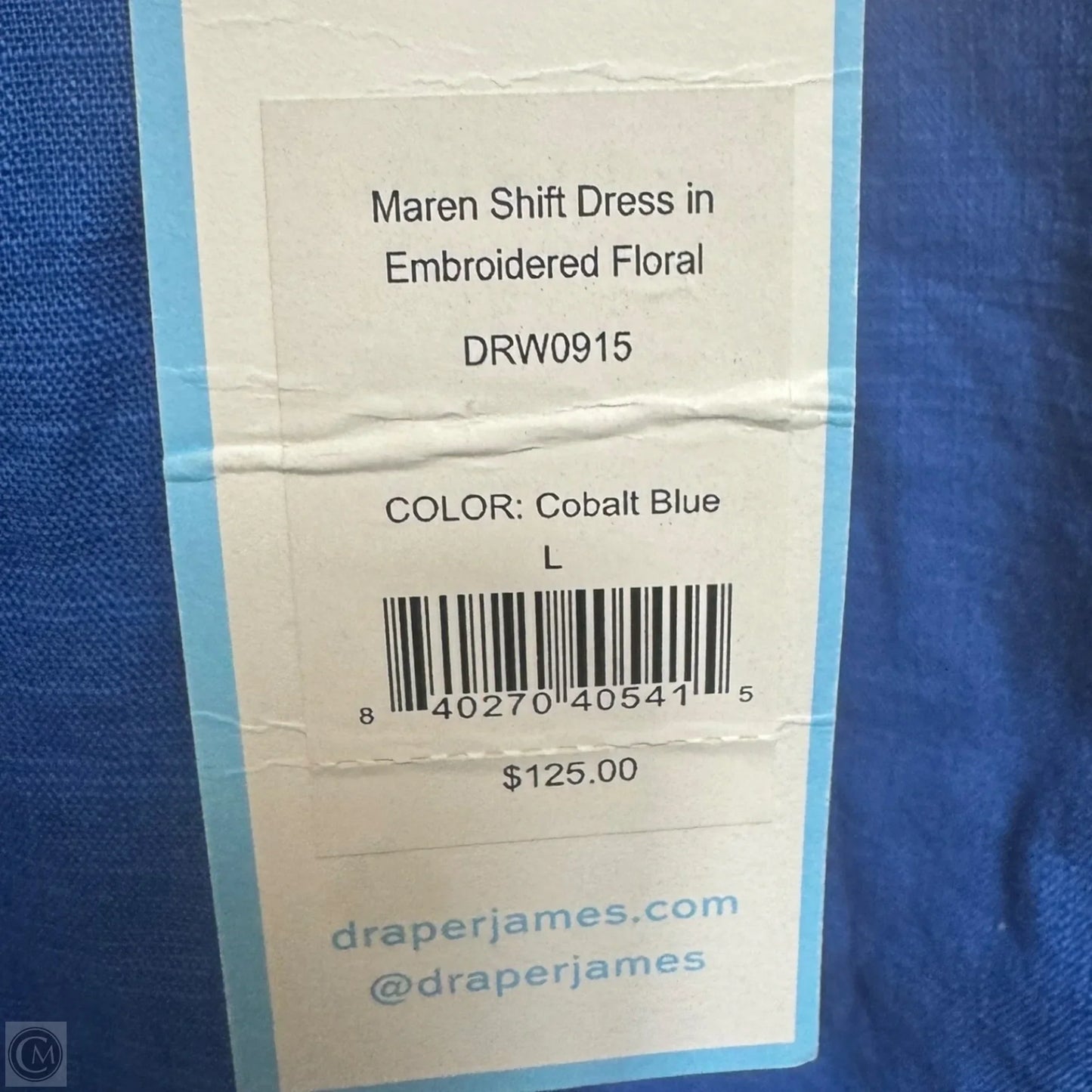 Maren Shift Dress By Draper James In Embroidered Floral Cobalt Blue, Size: L