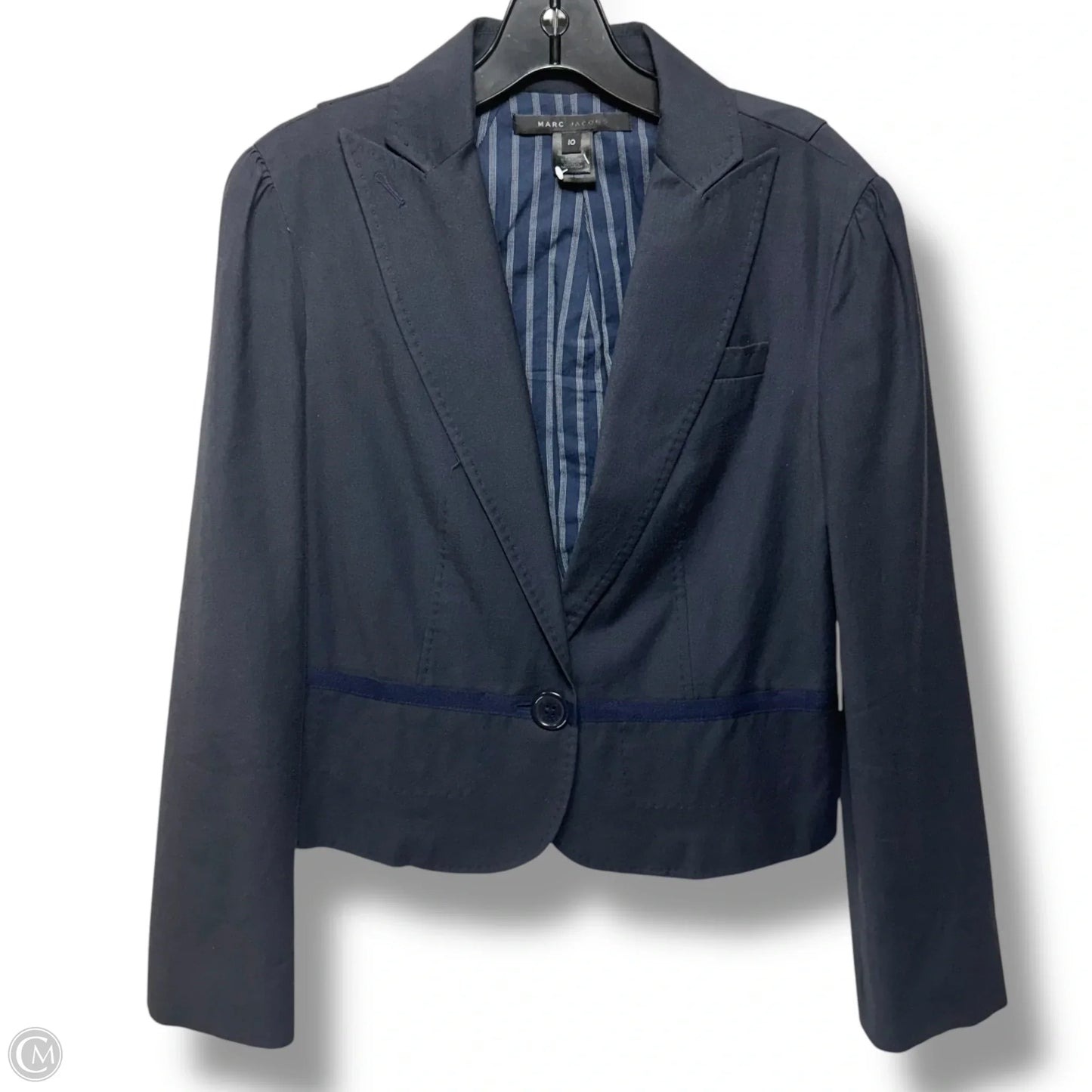 Blazer Luxury Designer By Marc Jacobs In Navy, Size: 10