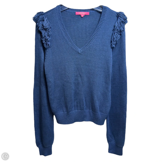 Nassandra Fringe Sweater Designer By Lilly Pulitzer In Blue, Size: M