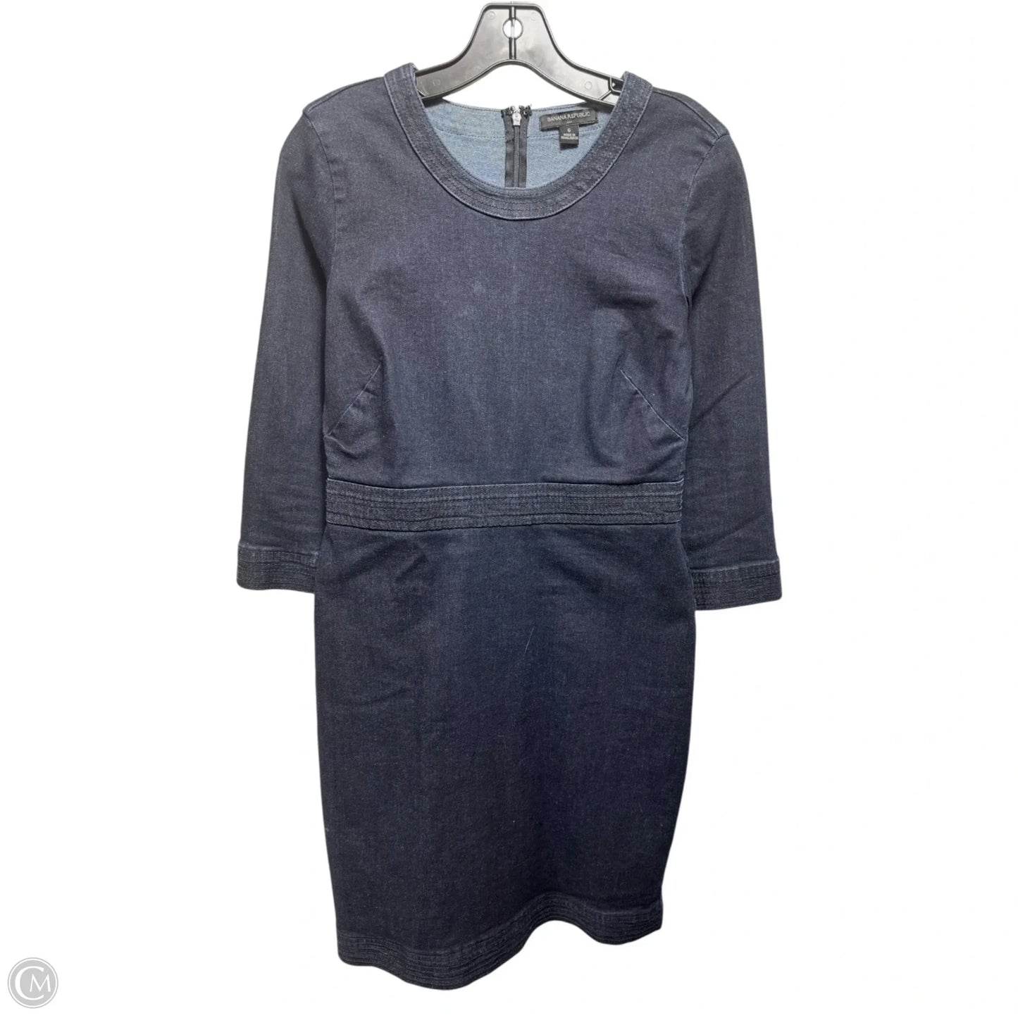 Dress Casual Midi By Banana Republic In Blue Denim, Size: 6