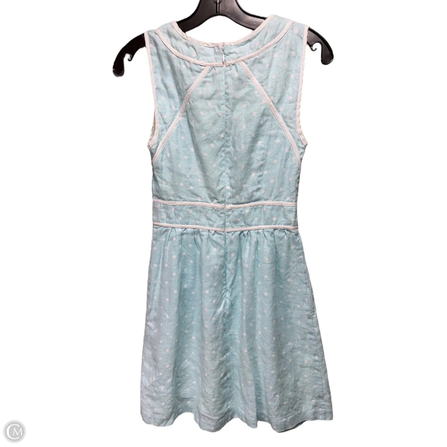 Linen Dress Casual Midi By Kaari Blue In Polkadot Pattern, Size: 2