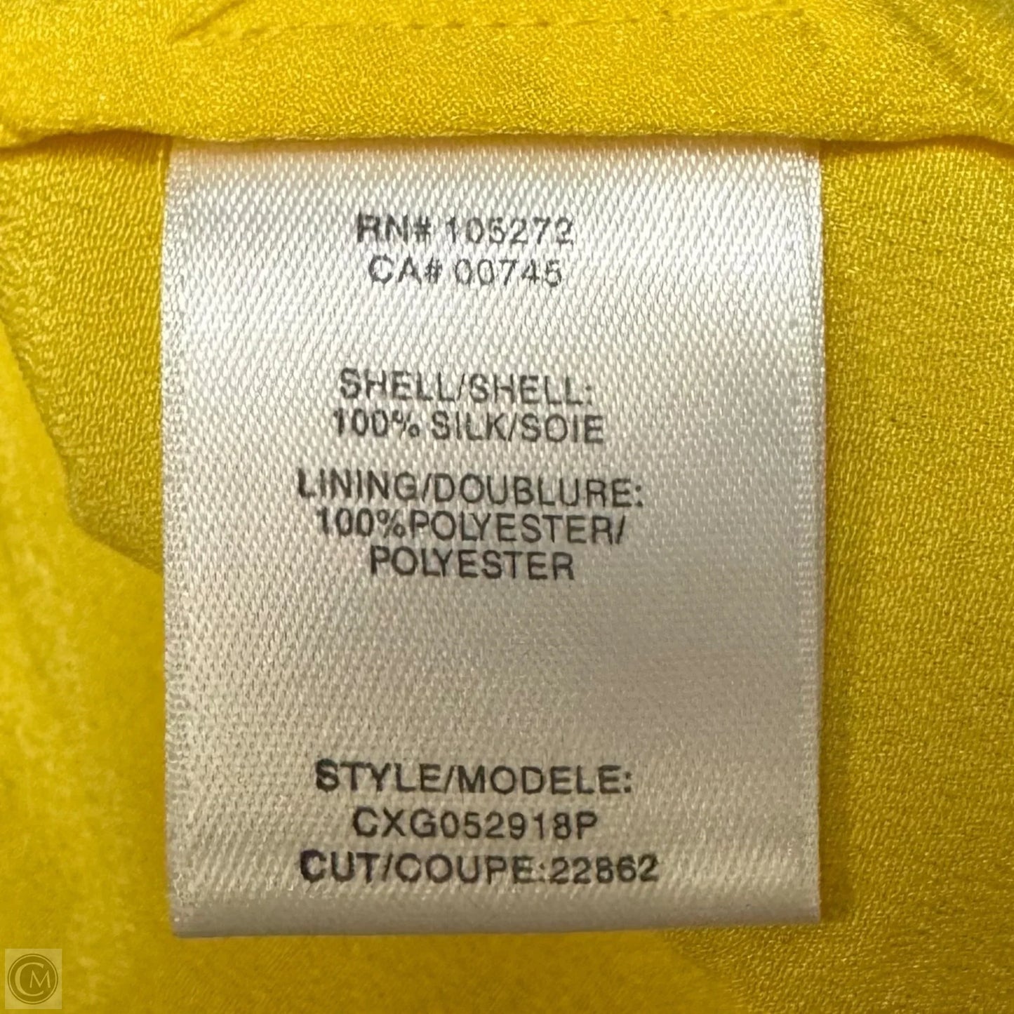 Silk A-Line Dress Designer By Halston In Yellow, Size: 4