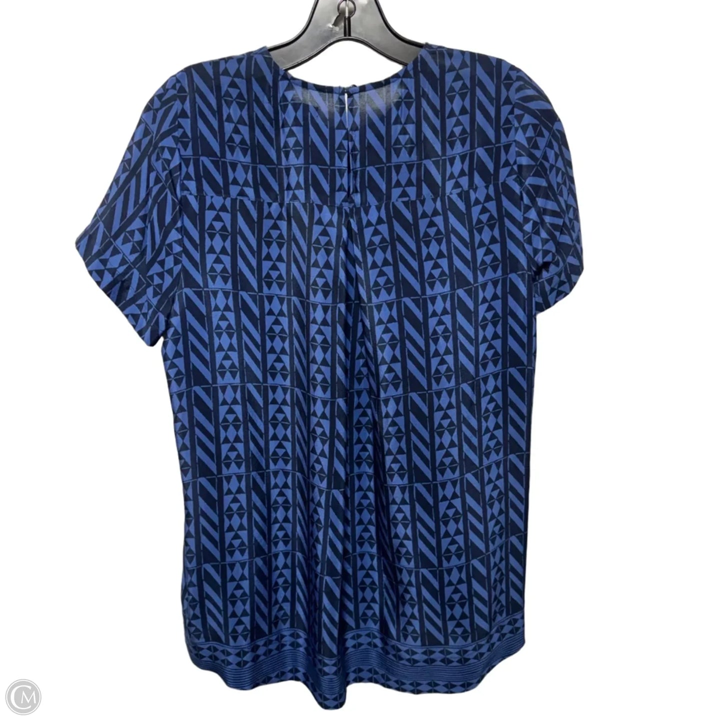 Silk Top Short Sleeve By Madewell In Blue, Size: S