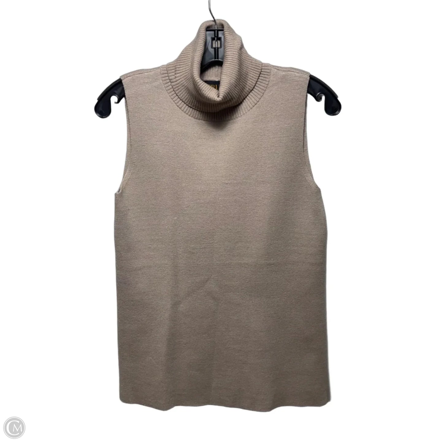 Turtleneck Top Sleeveless By Truth In Tan, Size: Xs